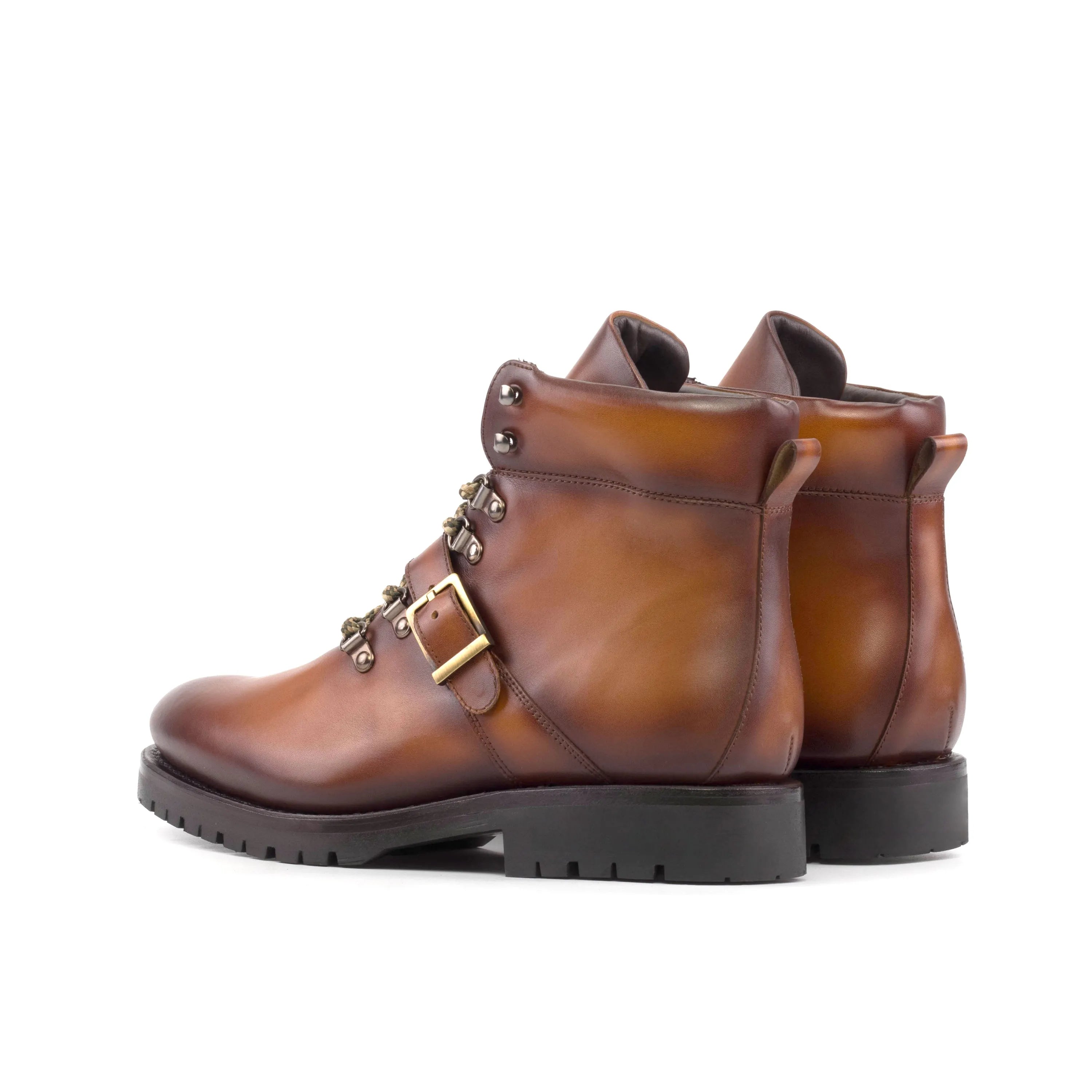 Brown leather ankle boots designed for Flare Hiking to elevate your fast lane adventures