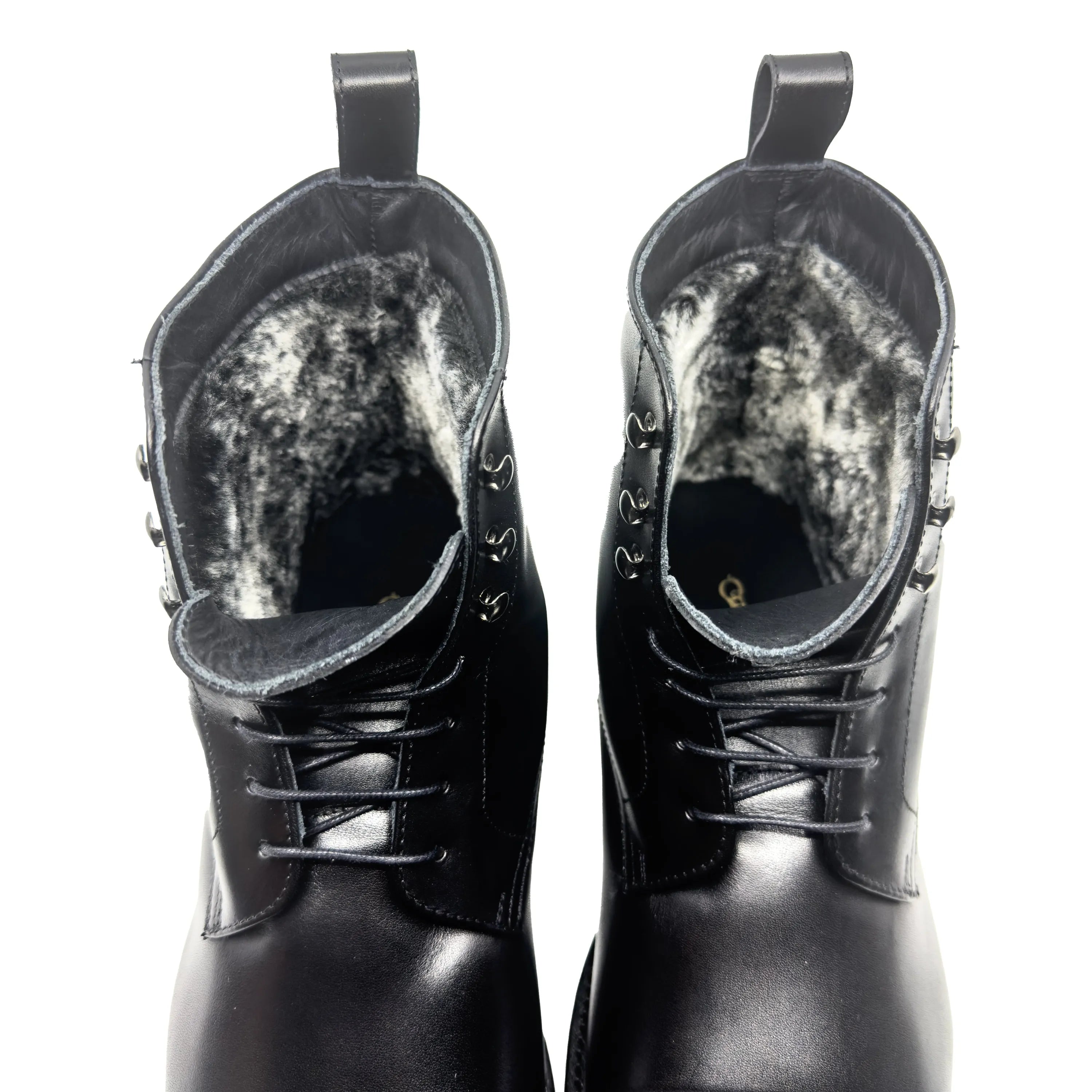 Stylish Black Leather Lace-Up Jumper Boots II for the Fast Lane, delivered in business days