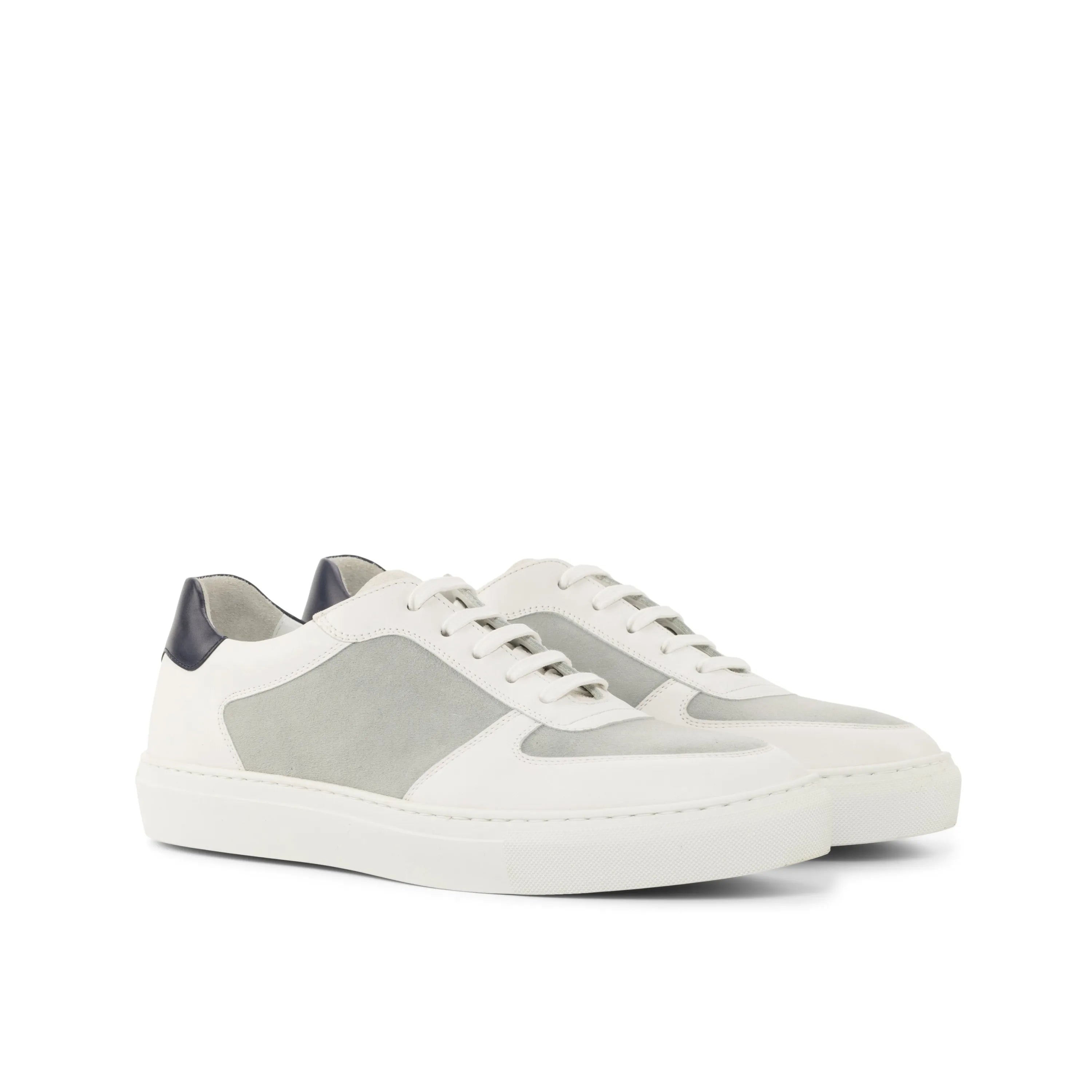 White and gray leather Galaxie Low Top Sneakers, perfect trainer sneakers for casual wear