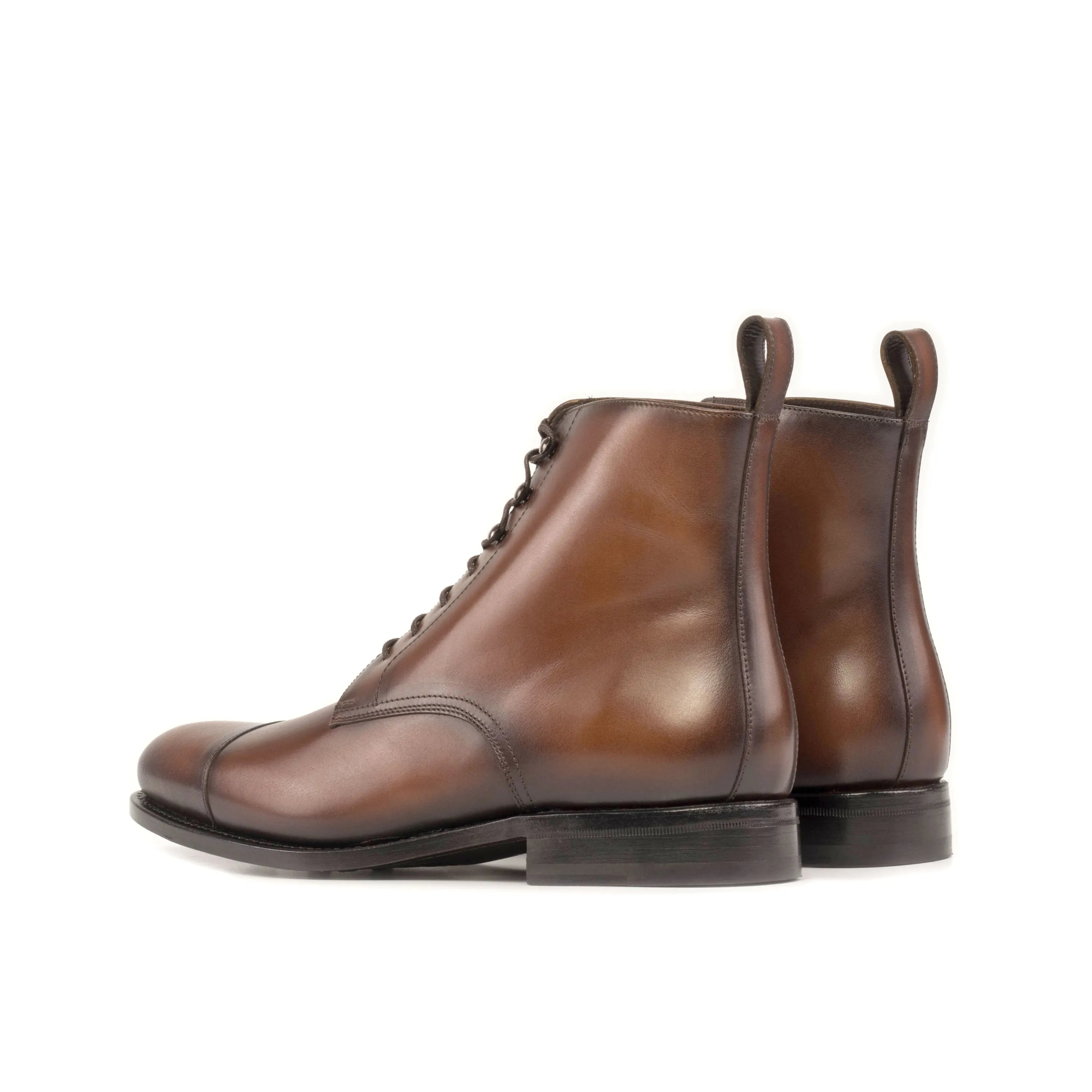 Brown leather lace-up Garza Jumper Boots for fast lane style in business days