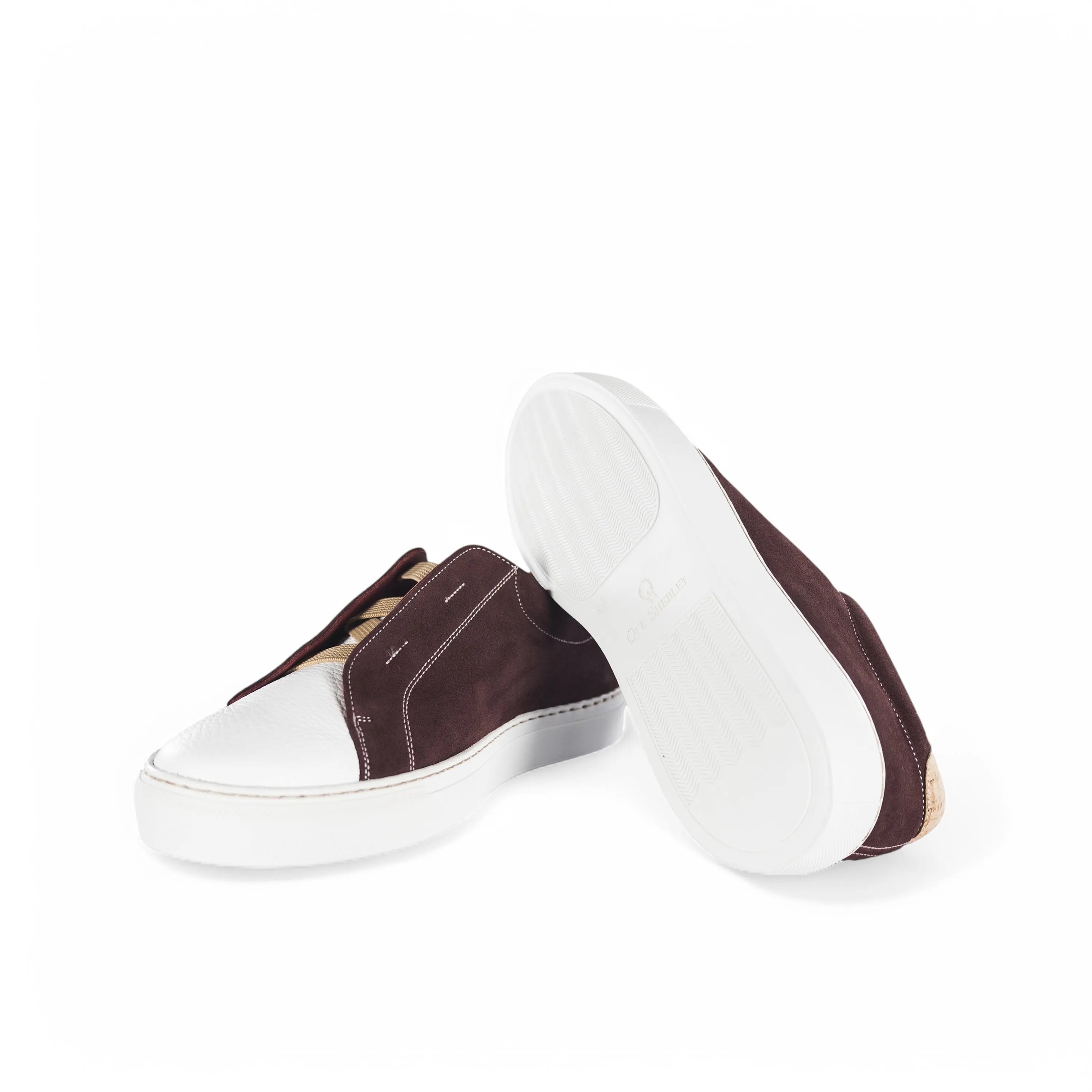 Burgundy and white Gavin Laceless Sneaker perfect for stylish, effortless footwear