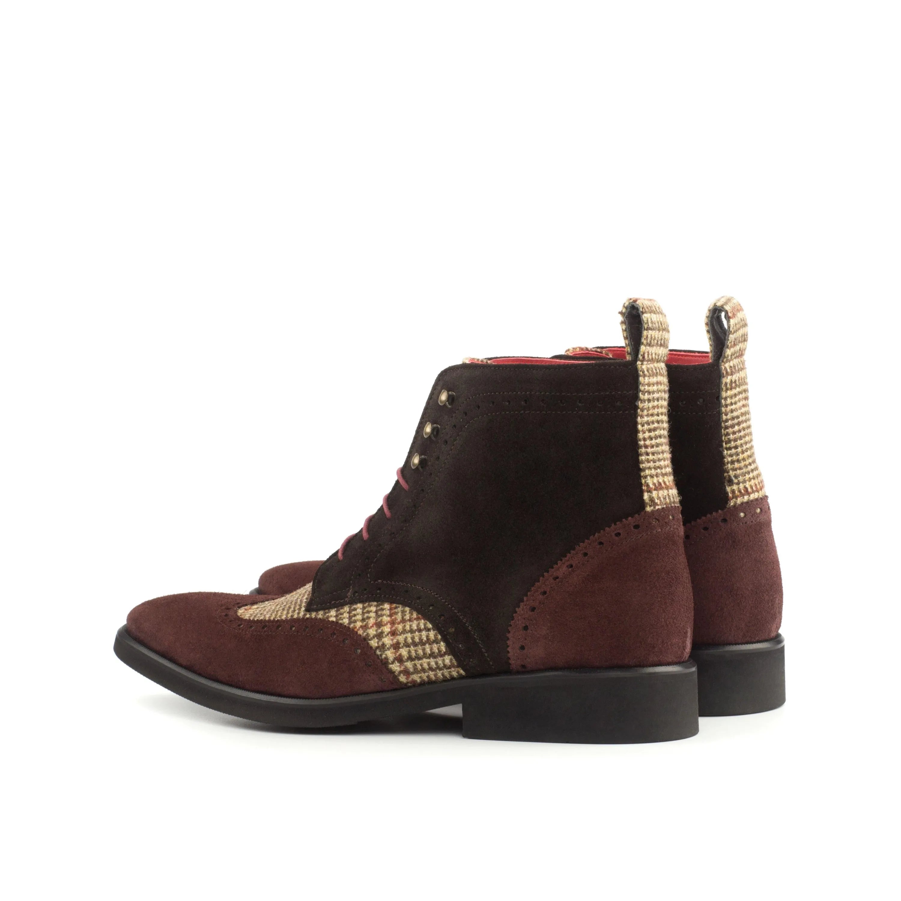 Brown and tweed ankle boots from General06 Military Brogue Boots II for stylish comfort