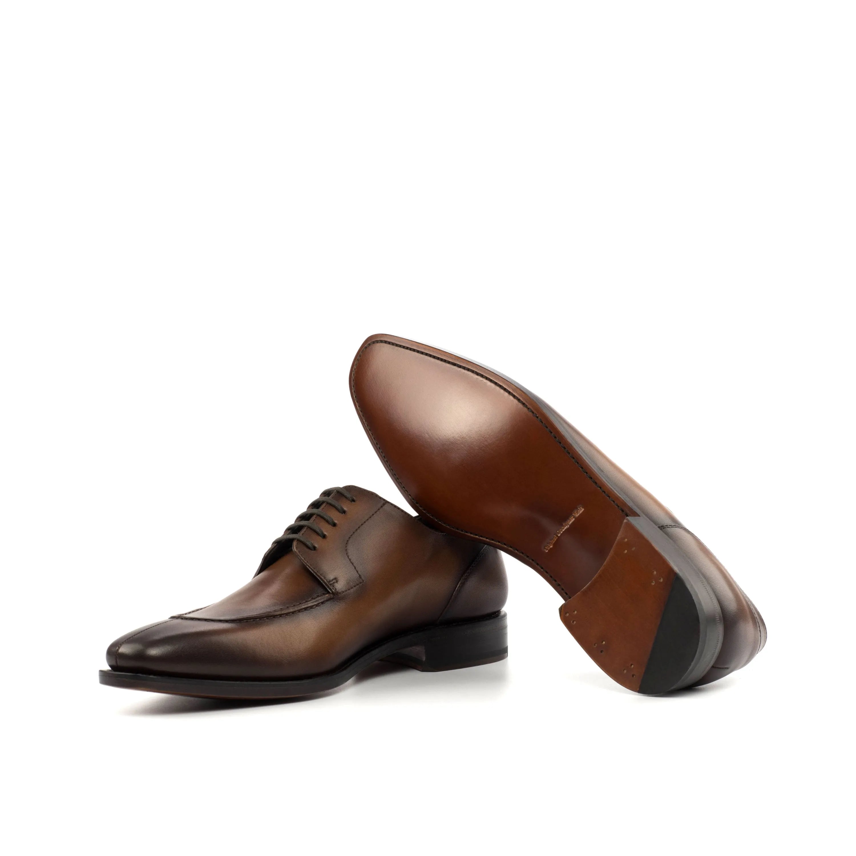 Brown leather George Derby Split Toe dress shoes for formal and casual occasions