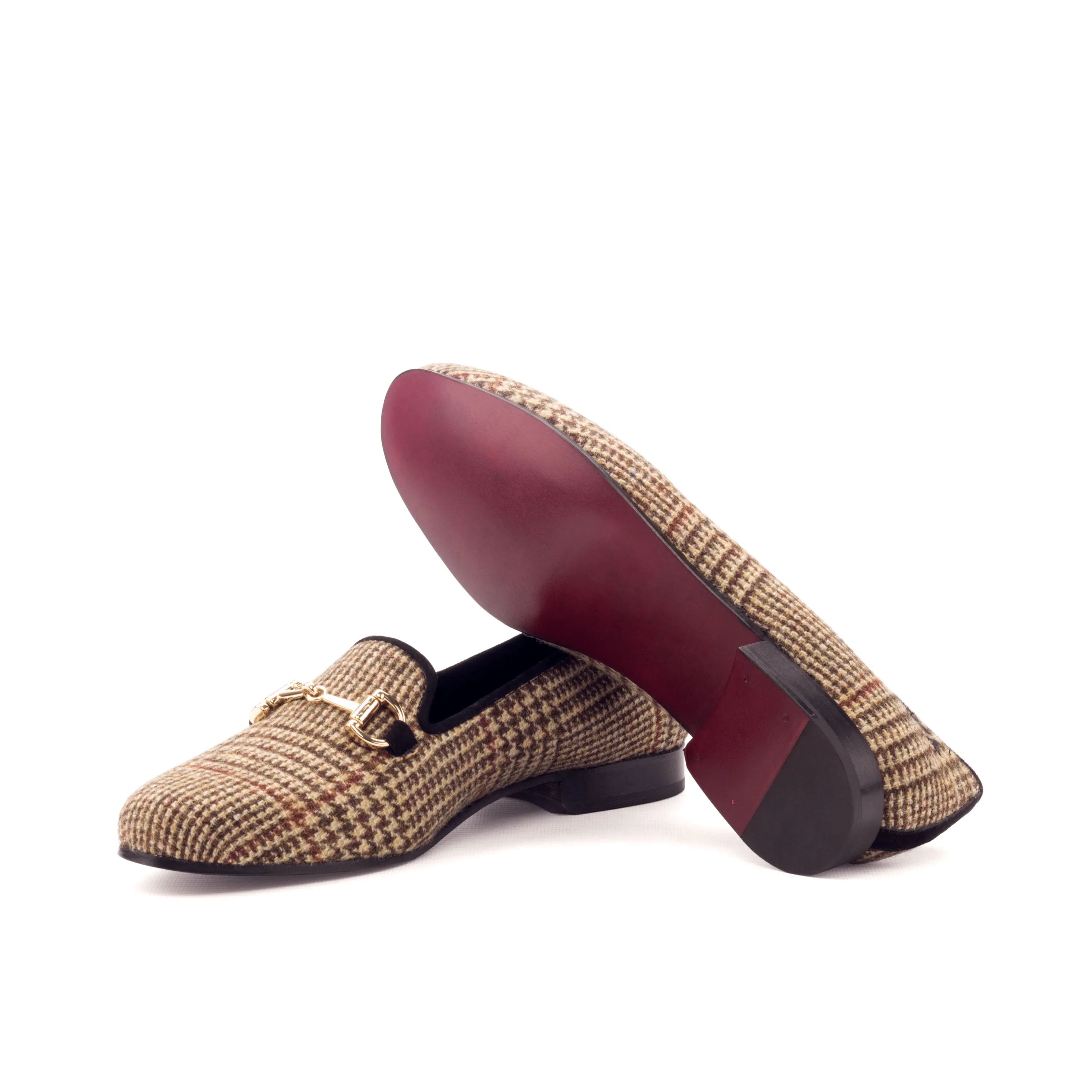Tweed loafer with red sole from Georgia Rose Ladies slipon collection
