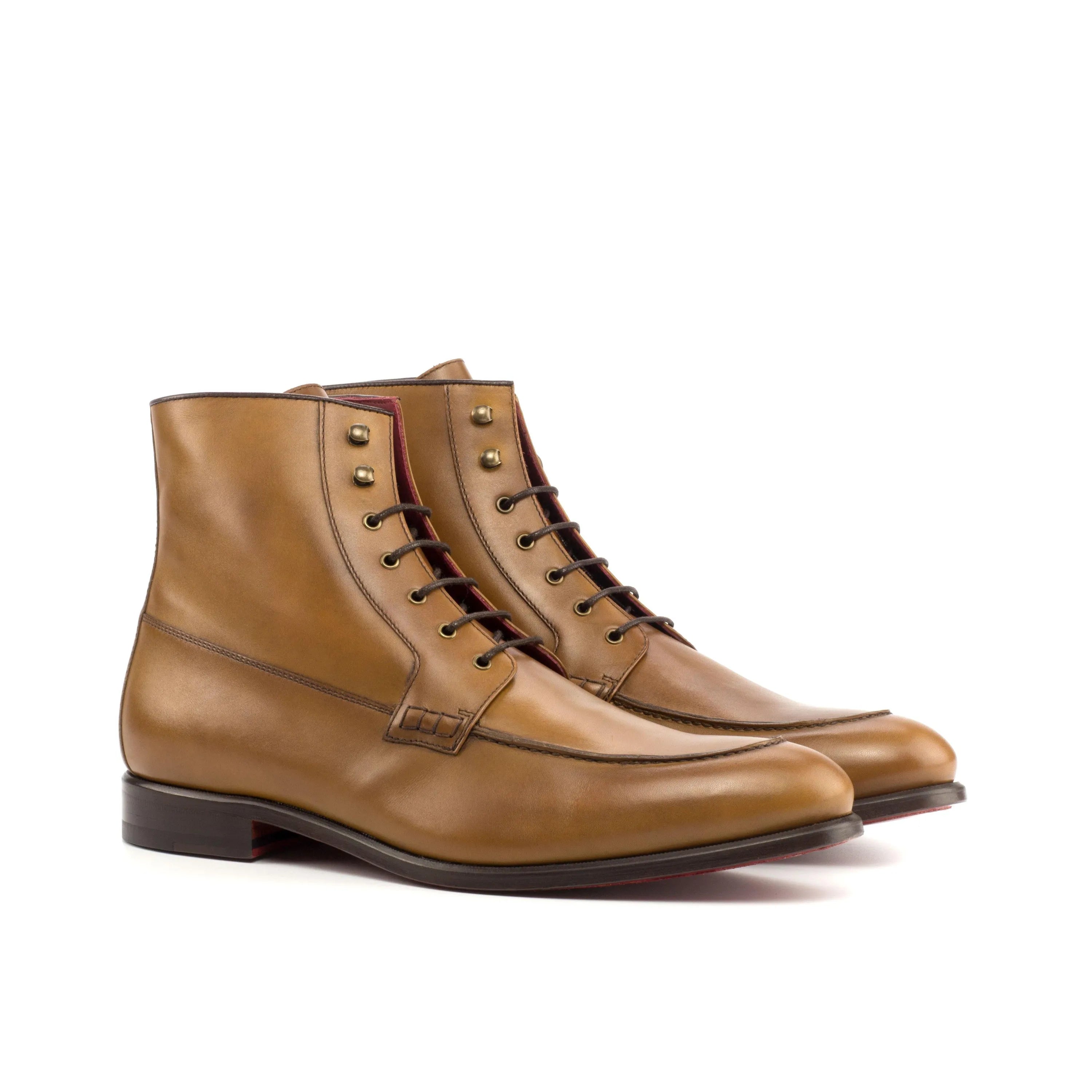 Tan leather lace-up boots from the Georgino Moc Boot collection