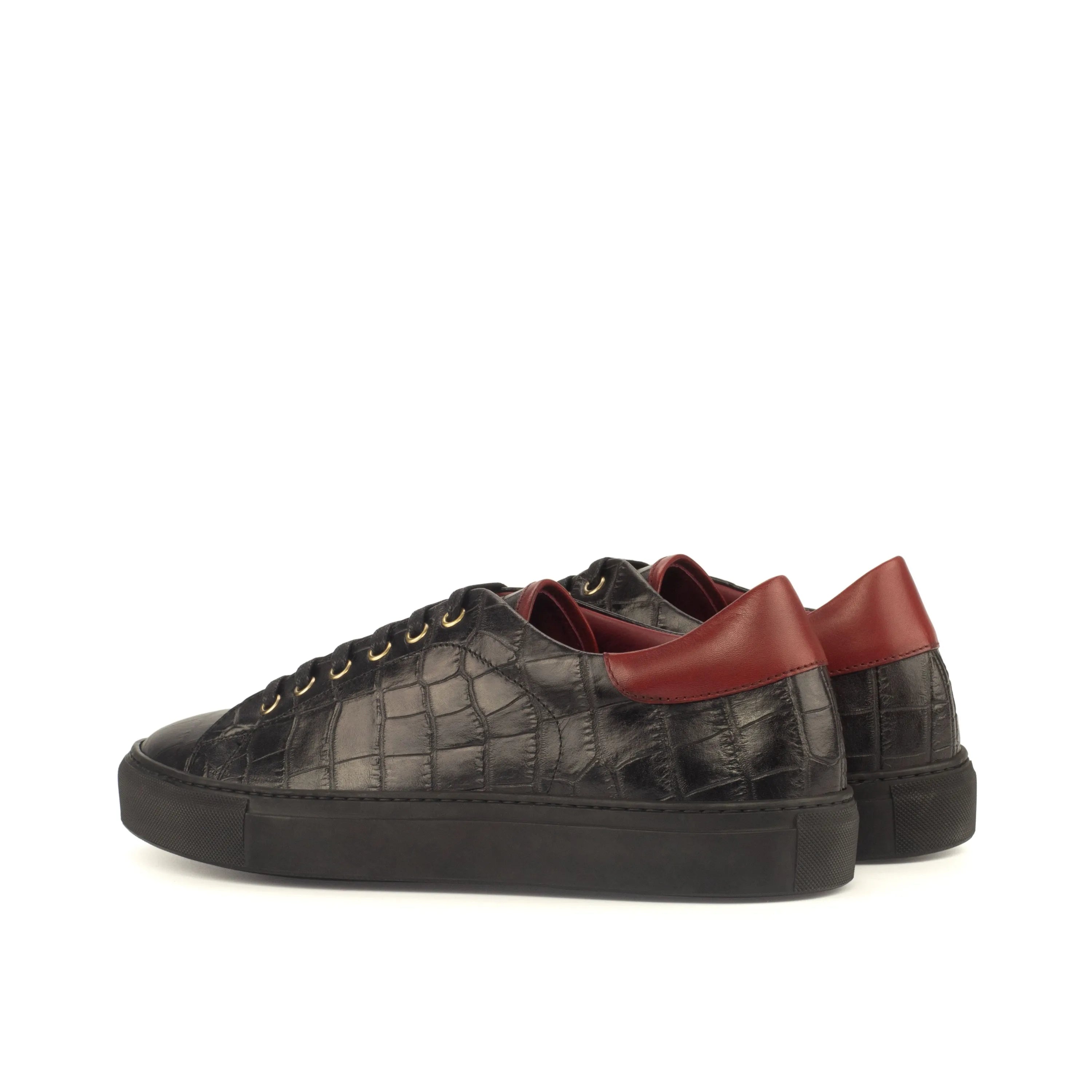 Black crocodile-patterned Ghadi Trainer Sneaker for a stylish footwear choice