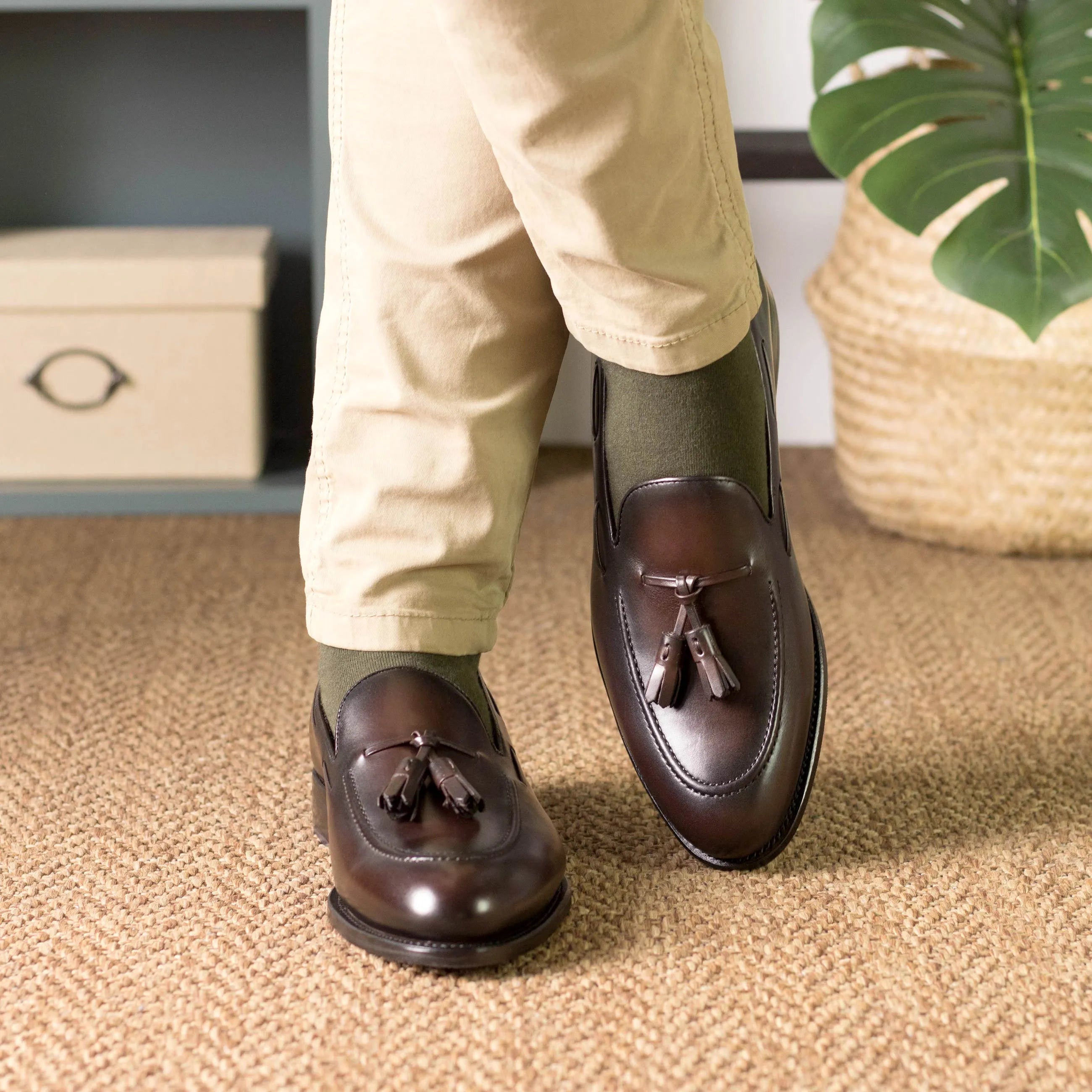 Brown leather tassel loafers, Giosue Loafers, perfect for business days in the fast lane