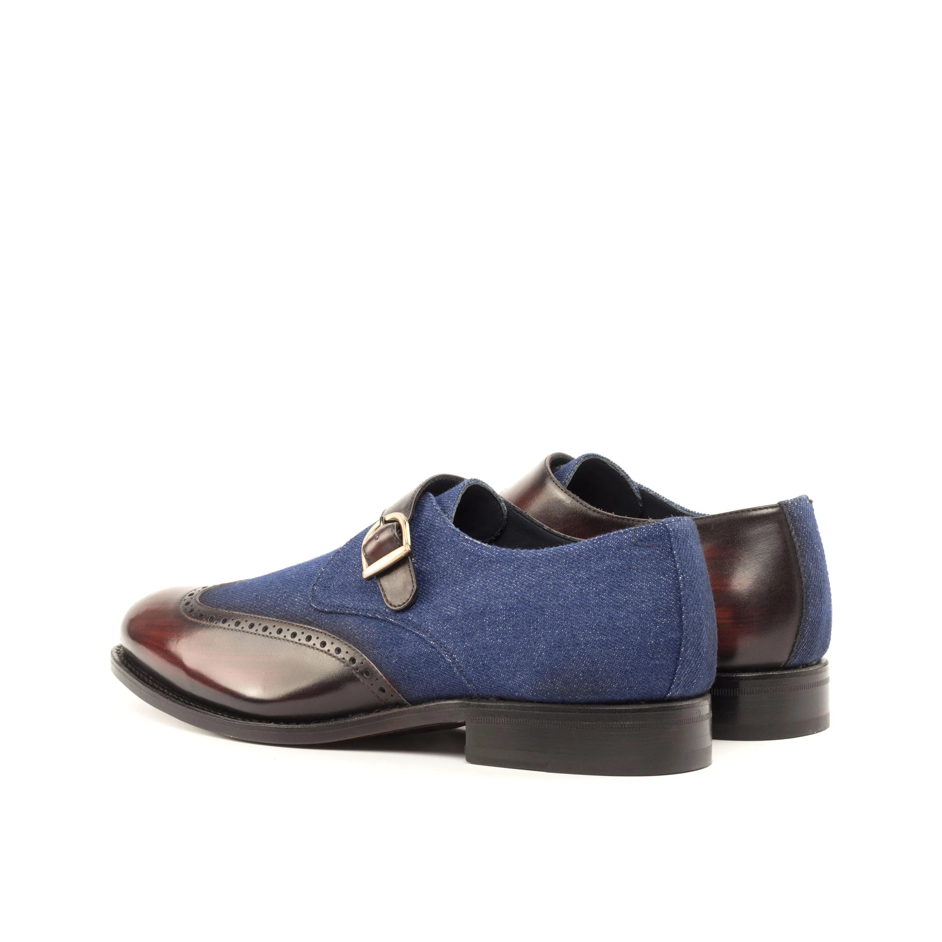 Two-toned Givario II Single Monk Patina Shoes showcasing elegant style and craftsmanship