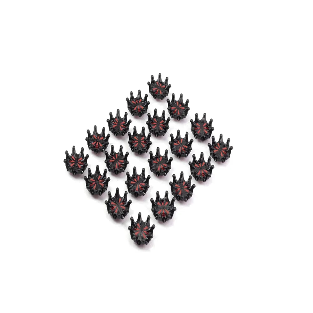 Black and red spiked caps for Golf Shoes Extra Spikes enhancing performance on the course