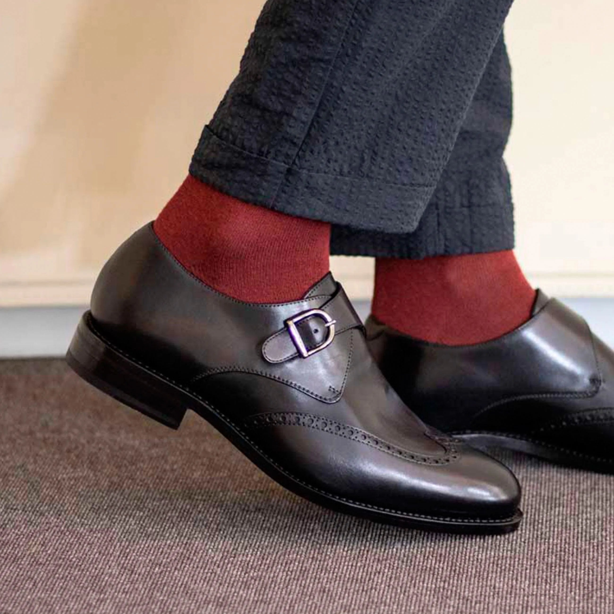 Black leather monk strap shoes from Gordon Single Monk, perfect for fast lane professionals