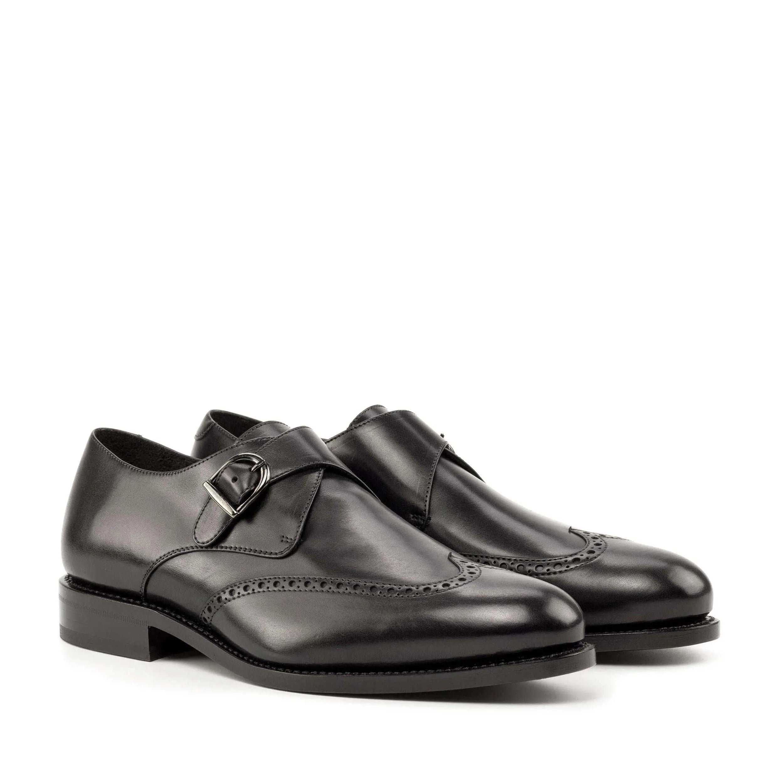 Gordon Single Monk black leather monk strap shoes for polished business looks