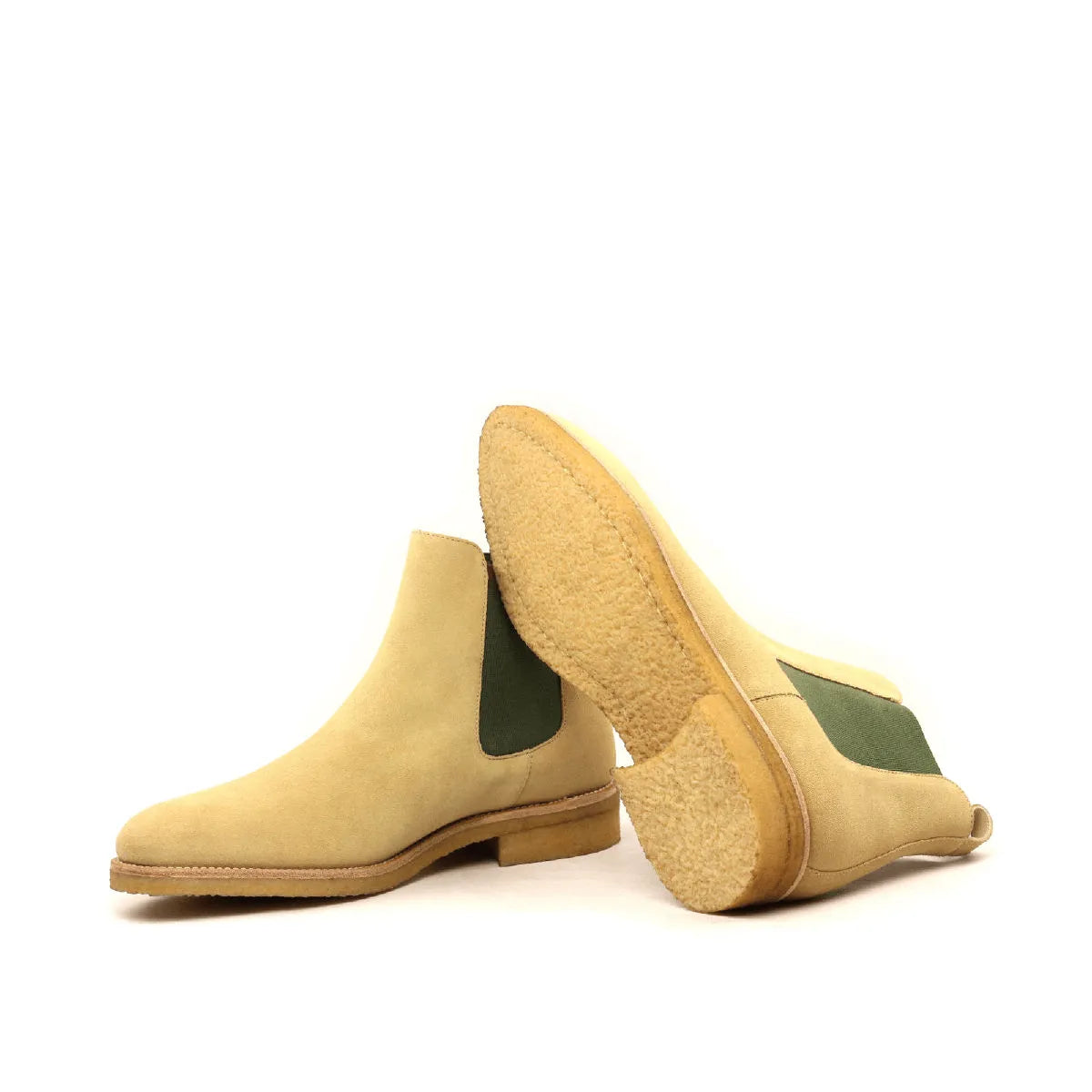 Beige suede Hasutu Chelsea Boot showcasing stylish and versatile footwear elegance