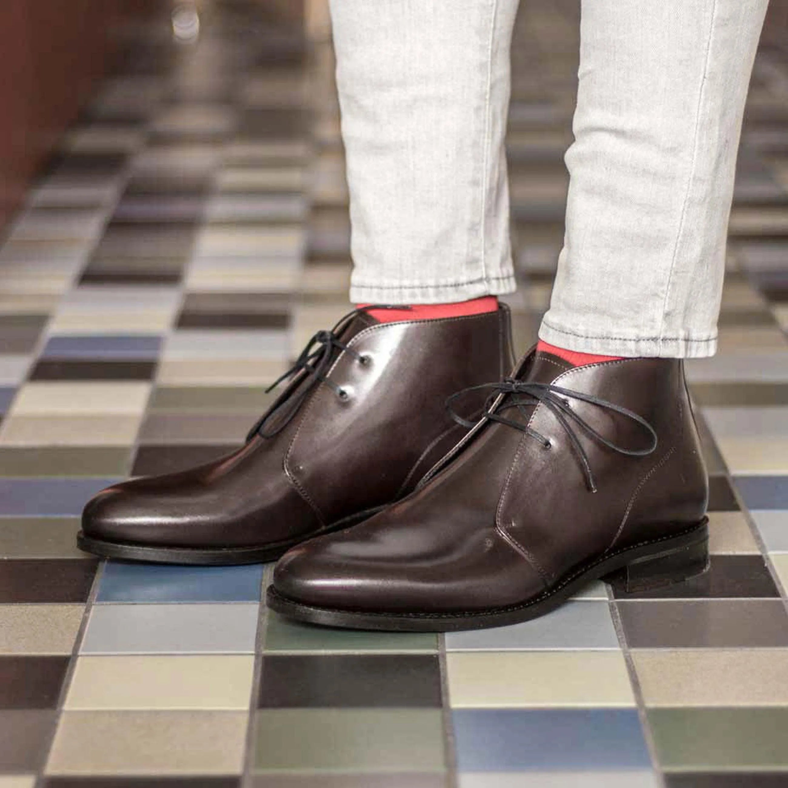 Brown leather Hawa Chukka boots from Fast Lane, showcasing style and comfort