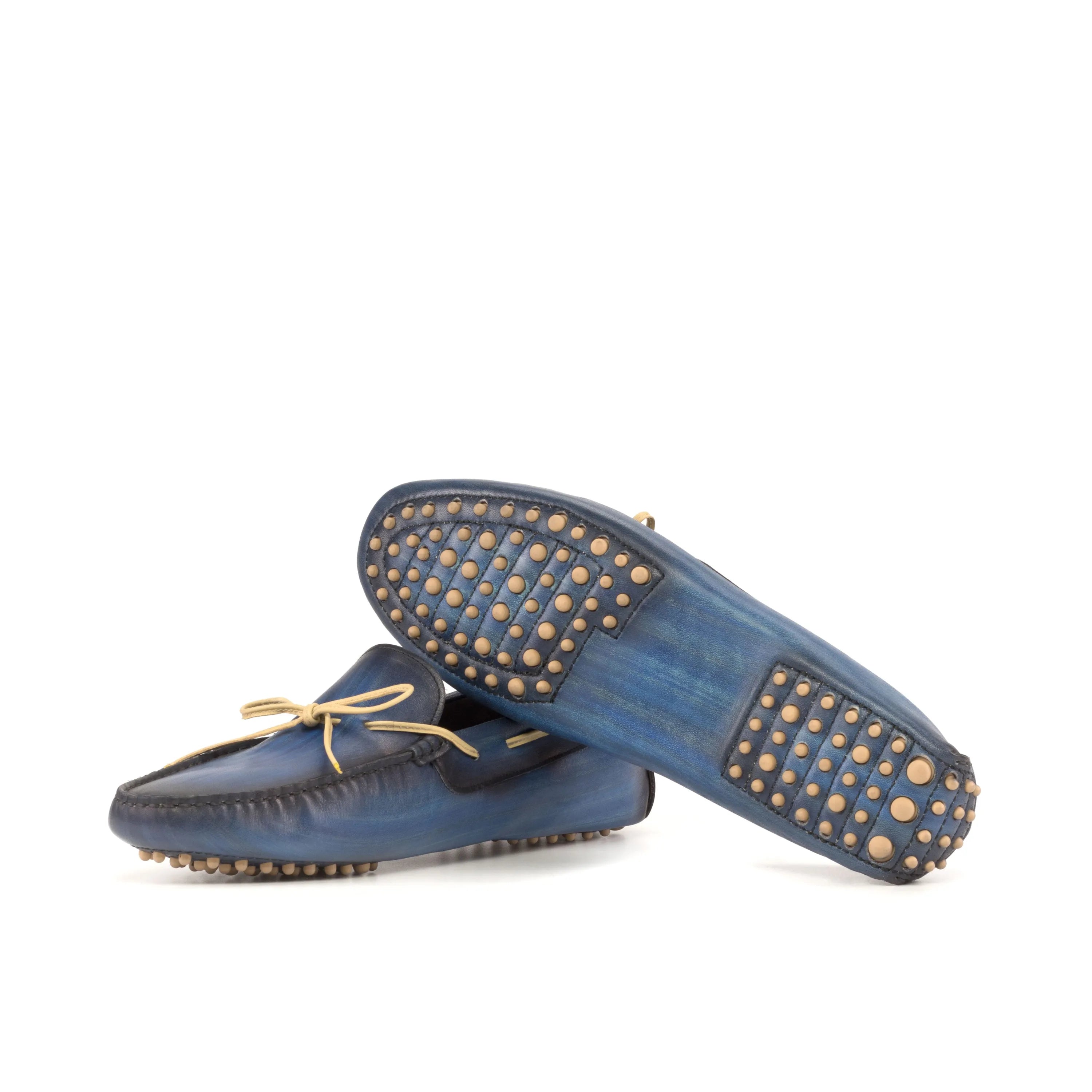Blue leather driving moccasins from Hobi Patina Driver for stylish comfort