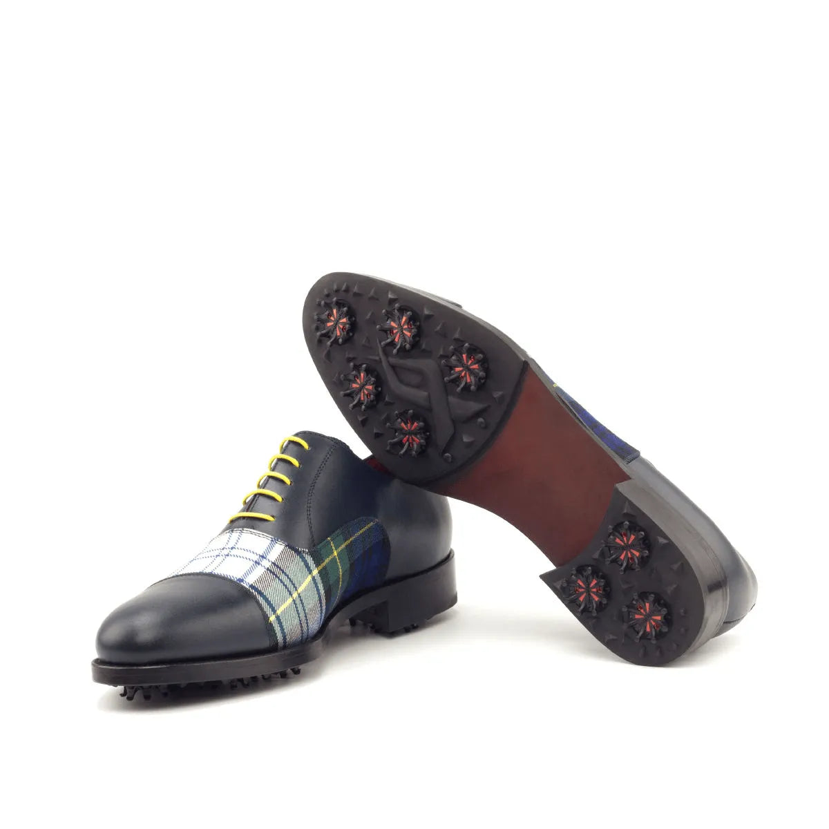 Hogan Oxford golf shoes featuring unique tartan accent for stylish performance