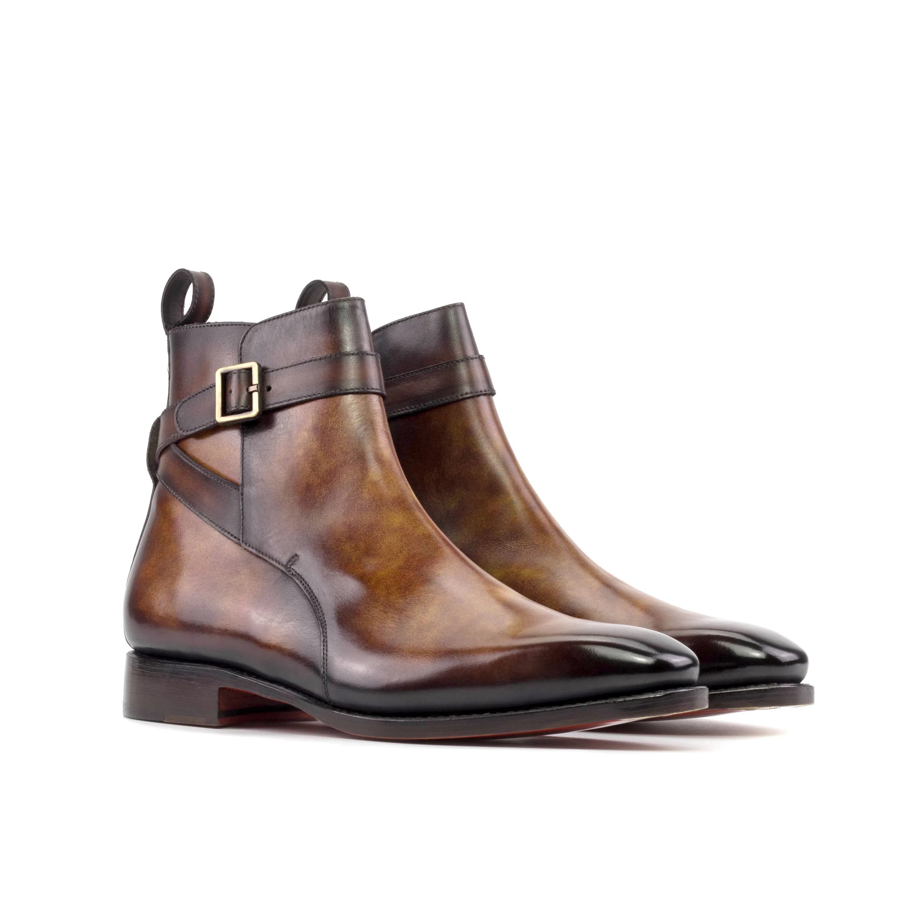 Brown leather Horizon Patina Jodhpur Boots showcasing elegant style and craftsmanship