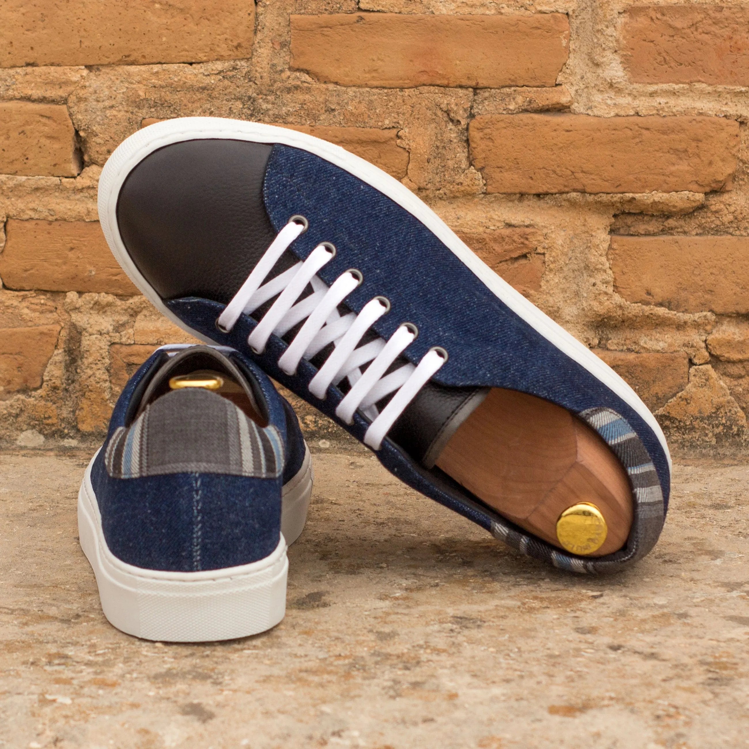 Denim and leather Ioway Trainer Sneaker showcasing stylish athletic footwear design