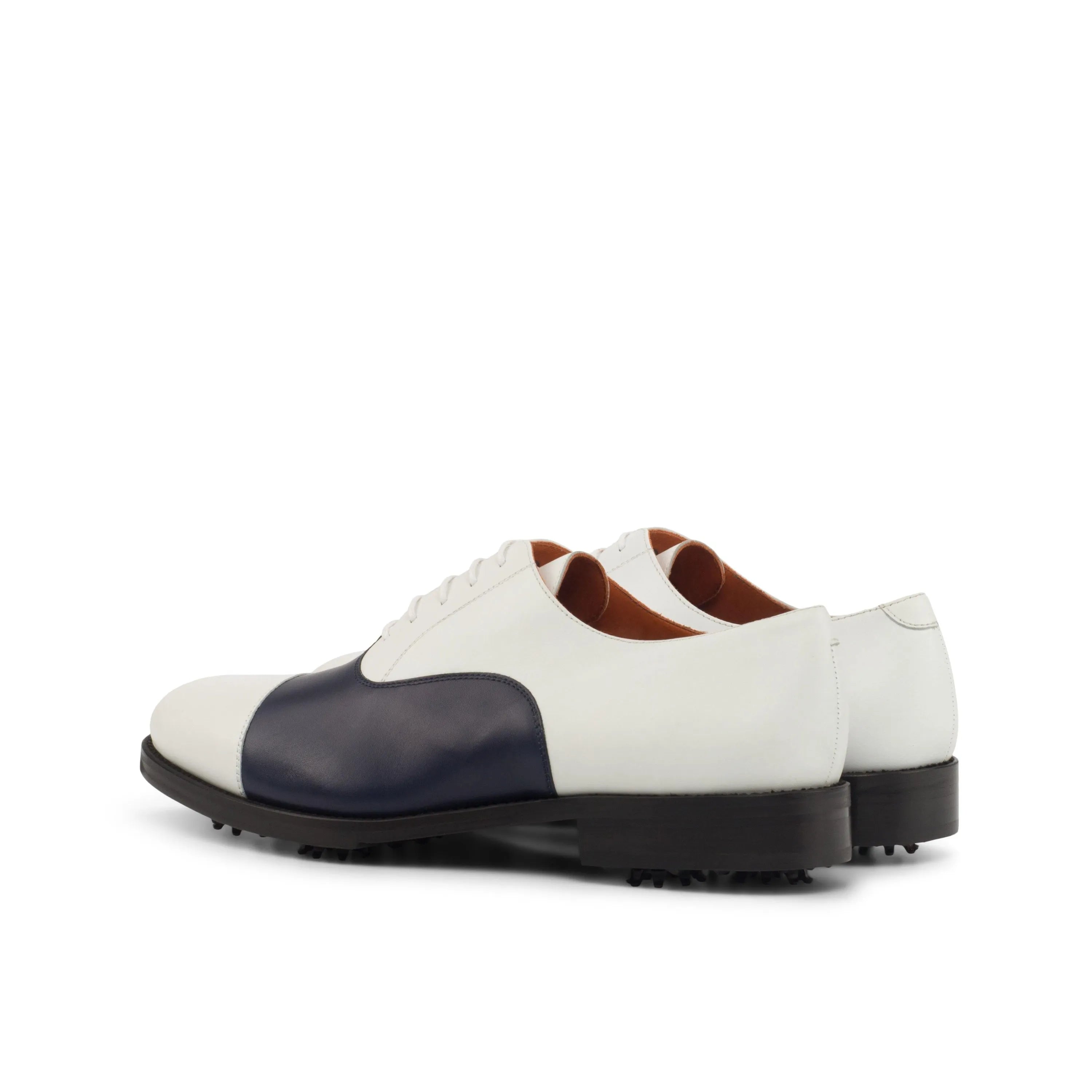 Two-tone Island Oxford Golf Shoes crafted from box calf leather for superior style