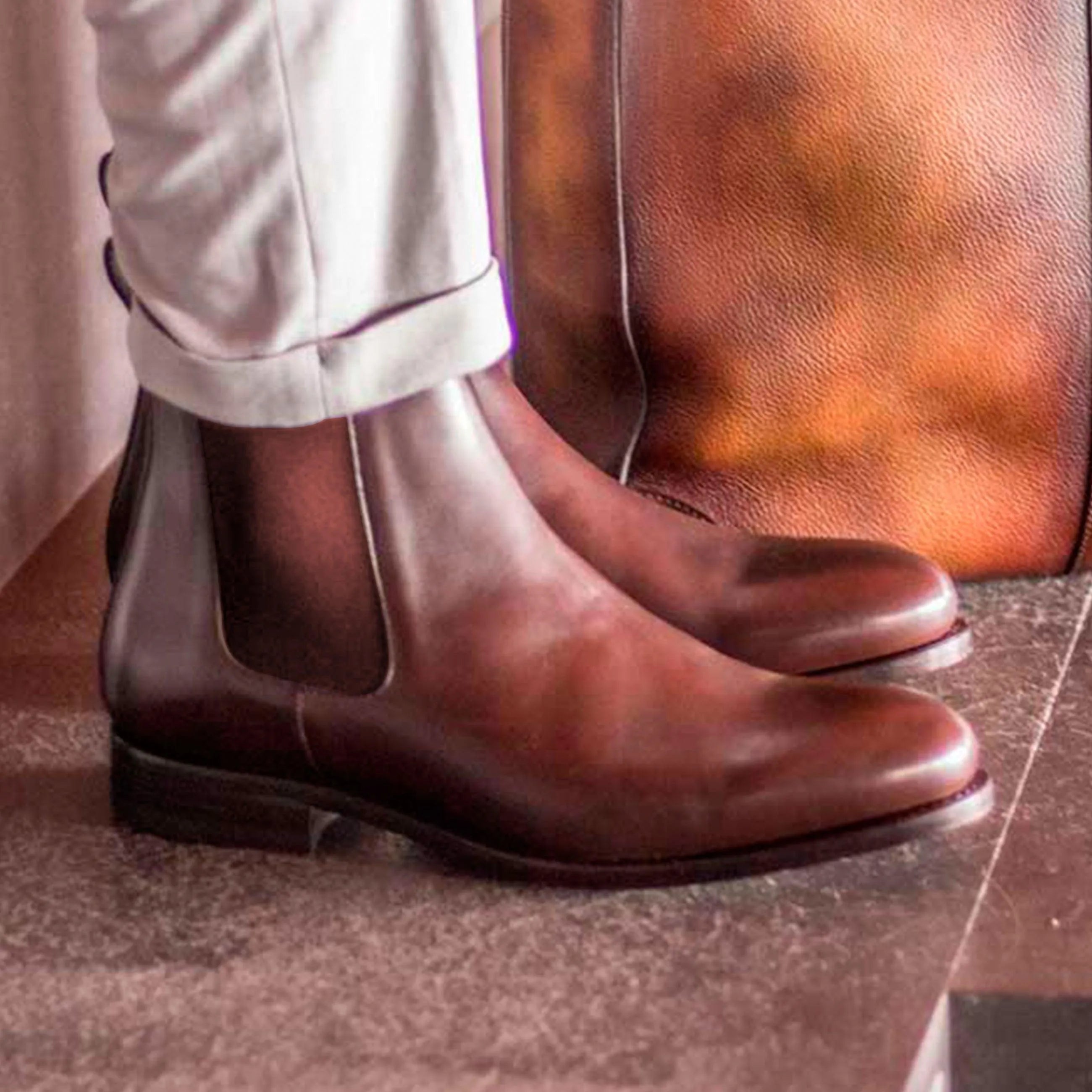 Brown leather Chelsea boots from Jackson Jr Chelsea, perfect for a fast lane lifestyle