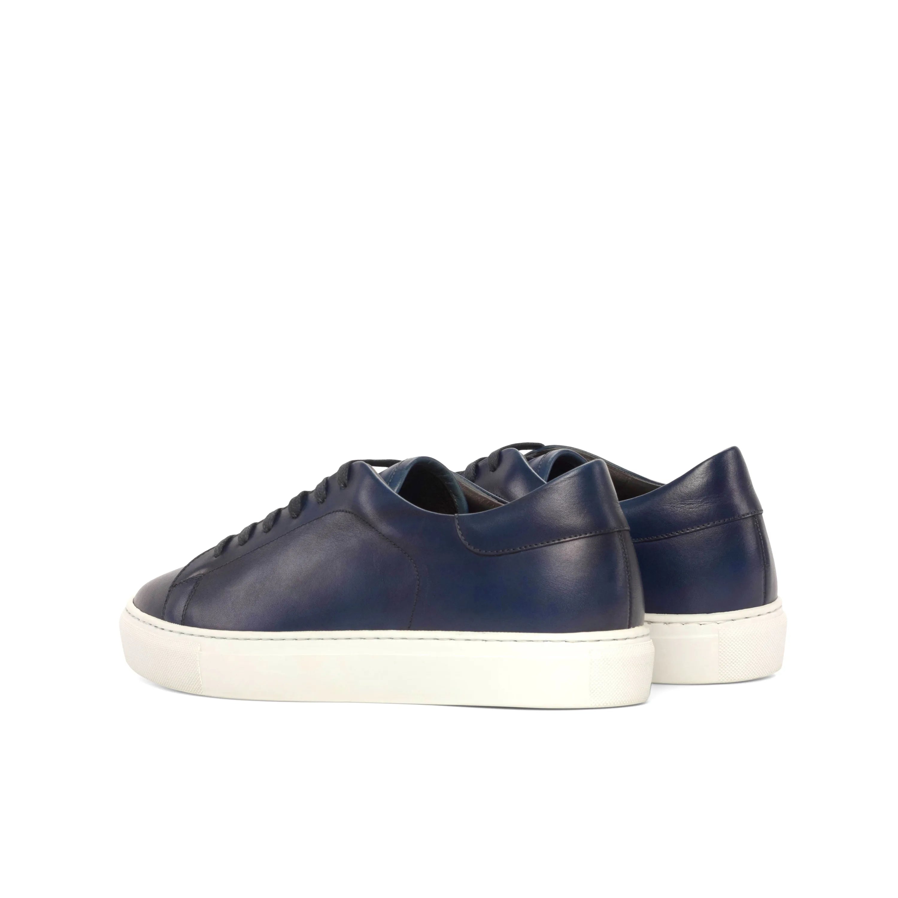 Navy leather Jacksons Trainer Sneaker featuring a cupsole design for style and comfort