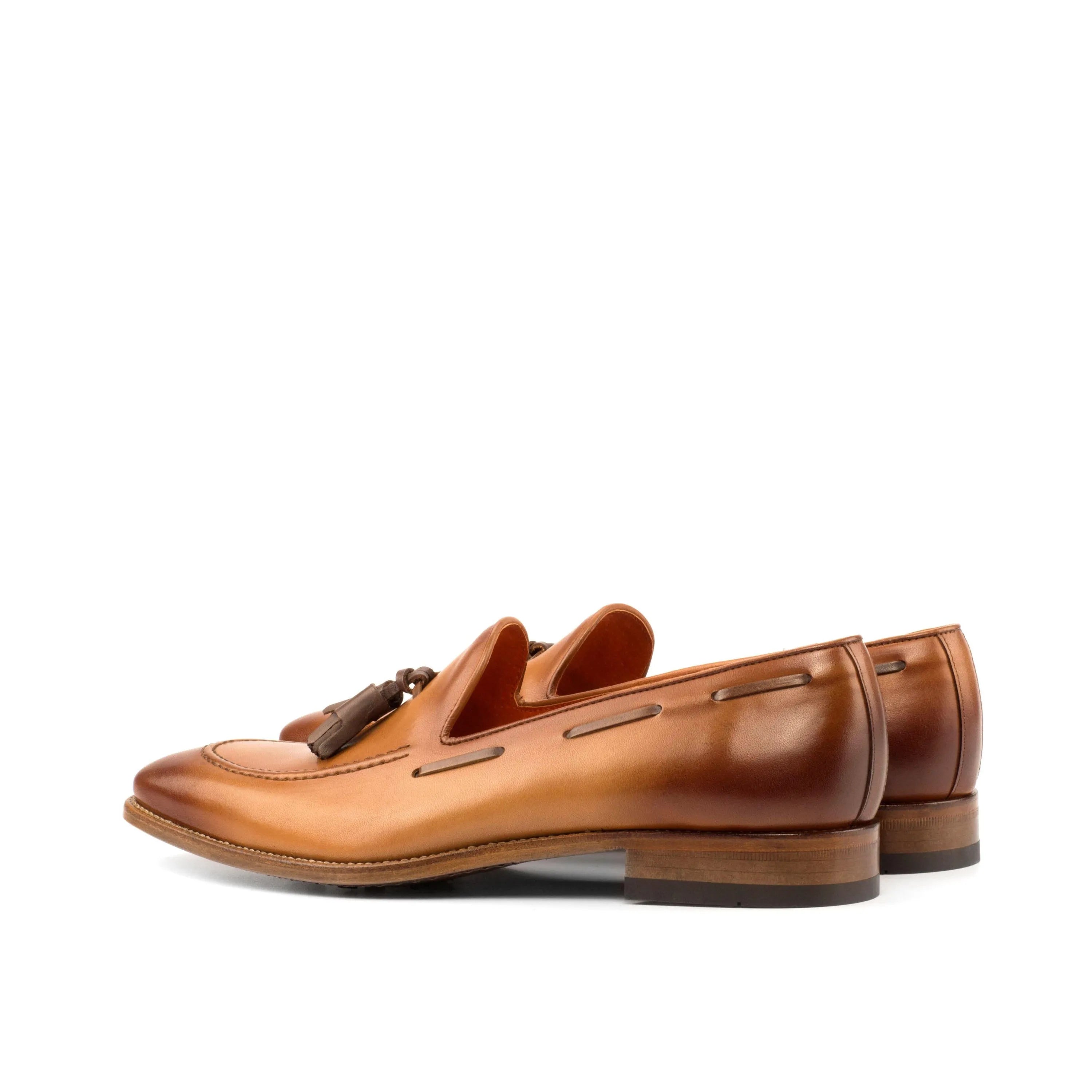 Brown leather tassel loafers from Jag Loafers II, luxury bespoke shoes for men
