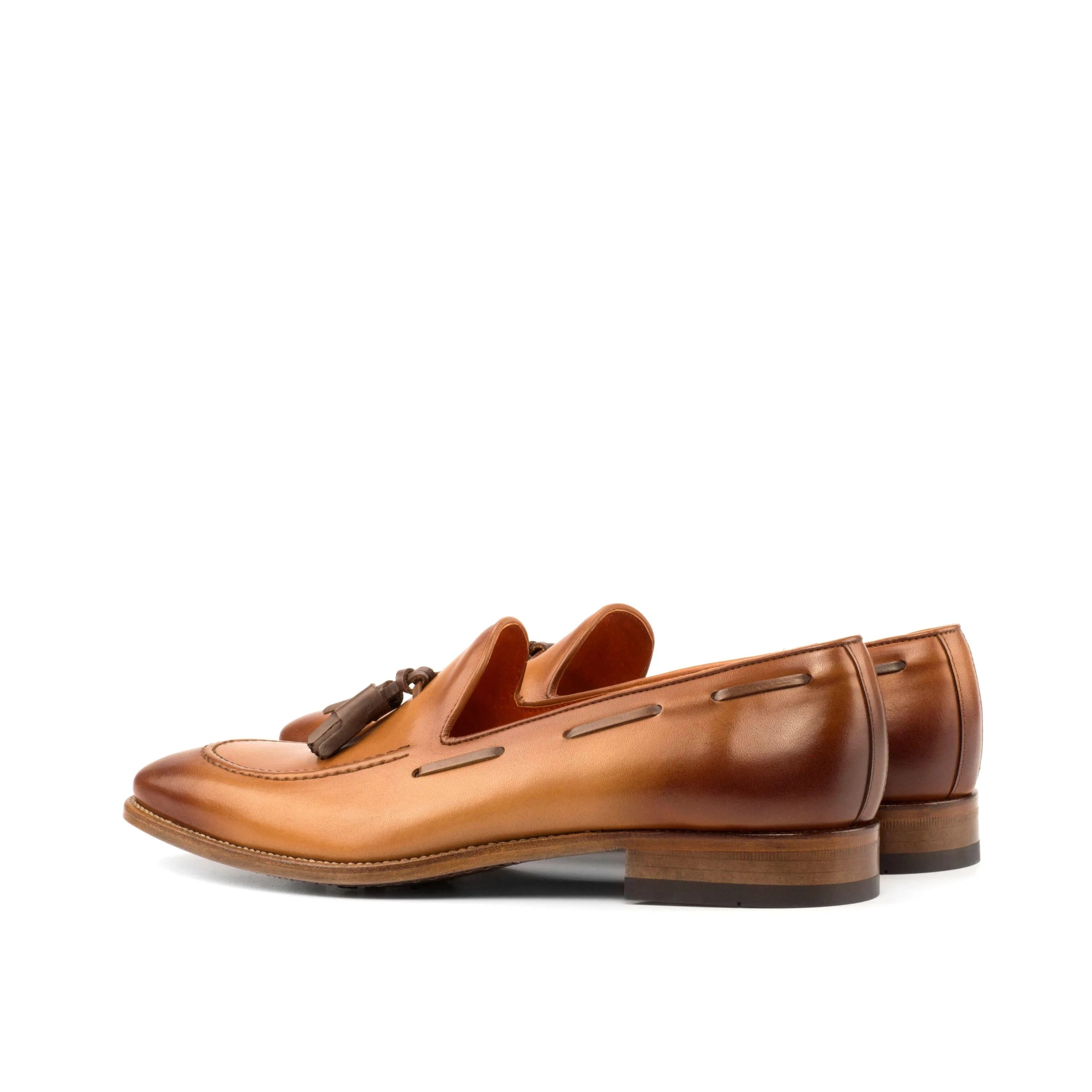Brown leather tassel loafers from Jag Loafers, luxury bespoke shoes for men