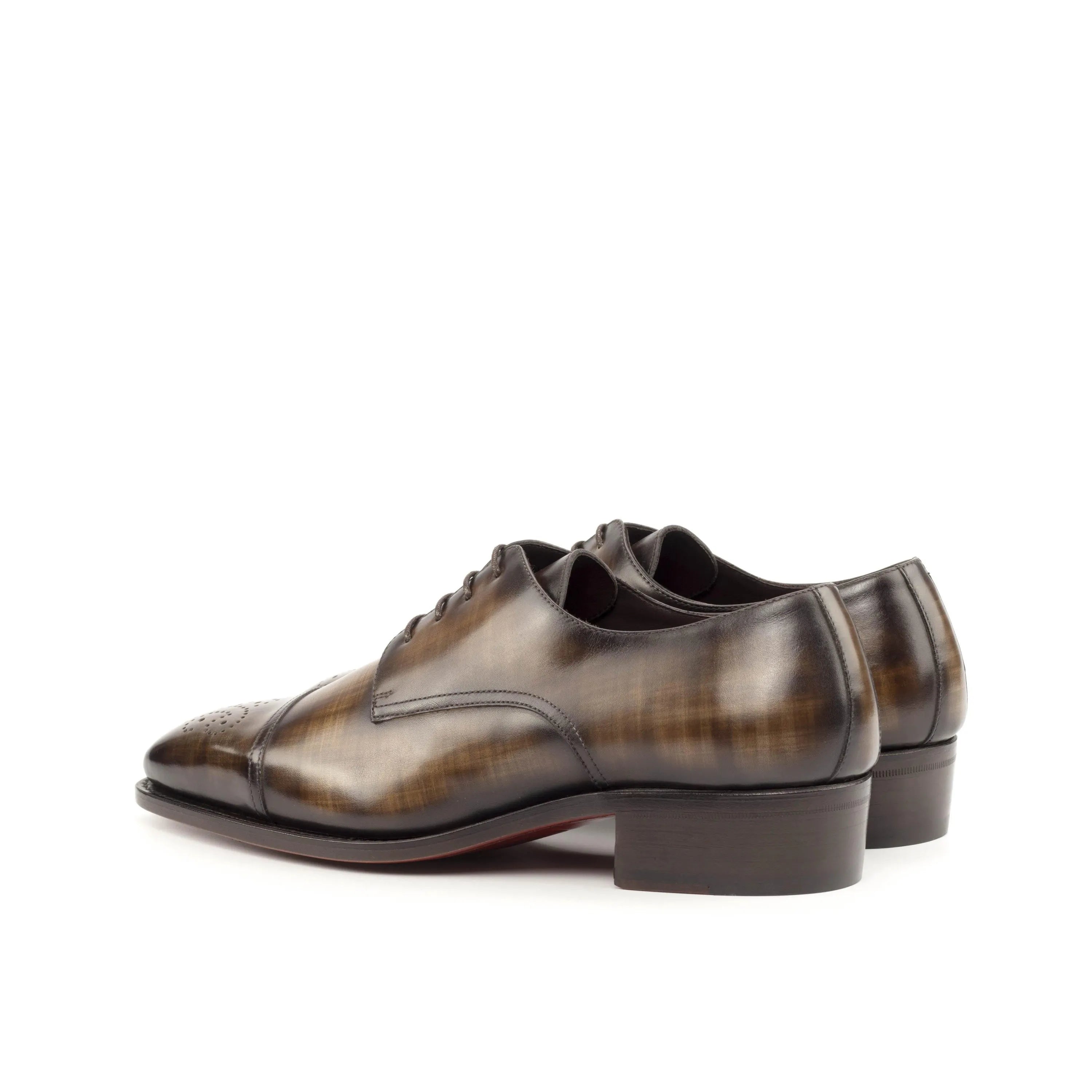 Brown leather Jake Patina Derby Shoes featuring a stylish derby split toe design