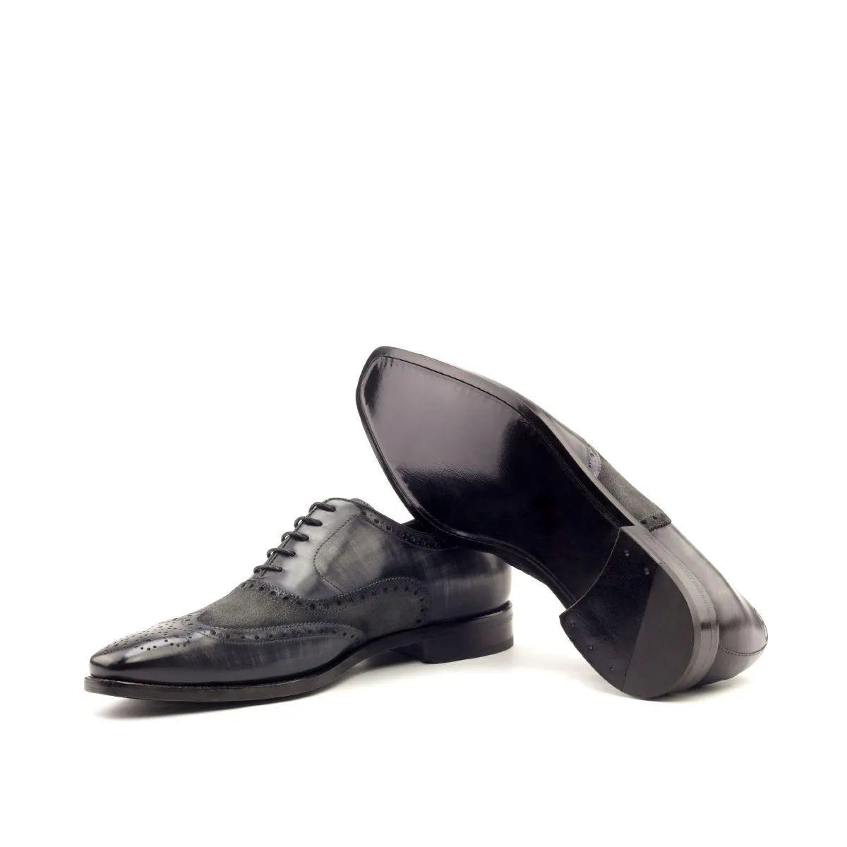 Pair of black leather Jamol Patina brogue dress shoes for sophisticated style
