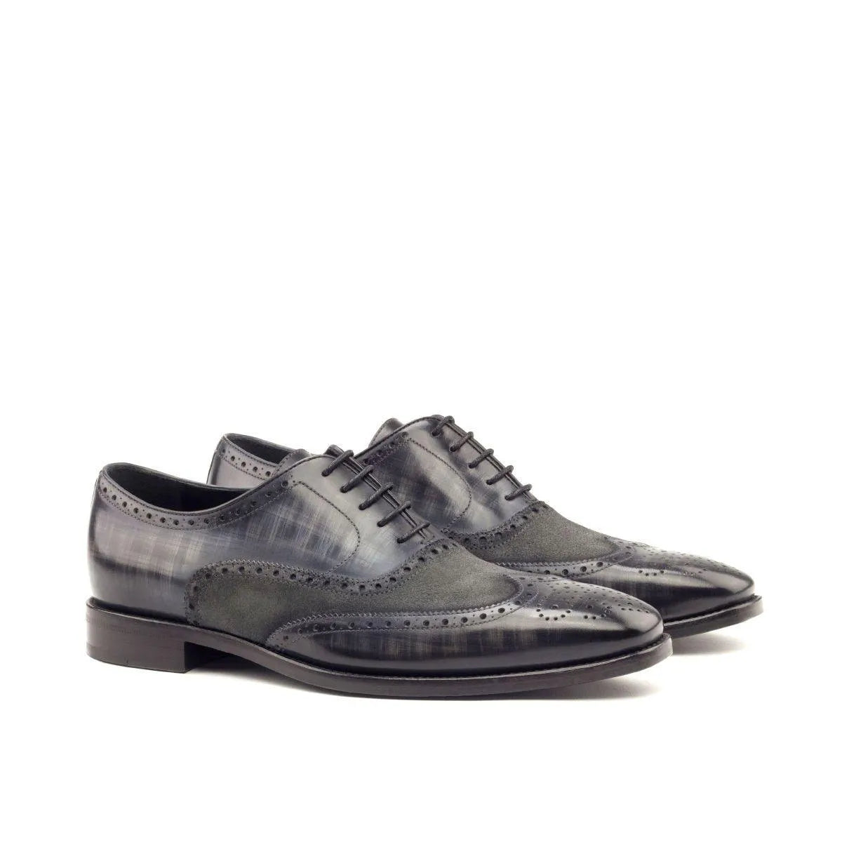 Pair of Jamol Patina Full Brogue Shoes, featuring elegant black leather dress shoes