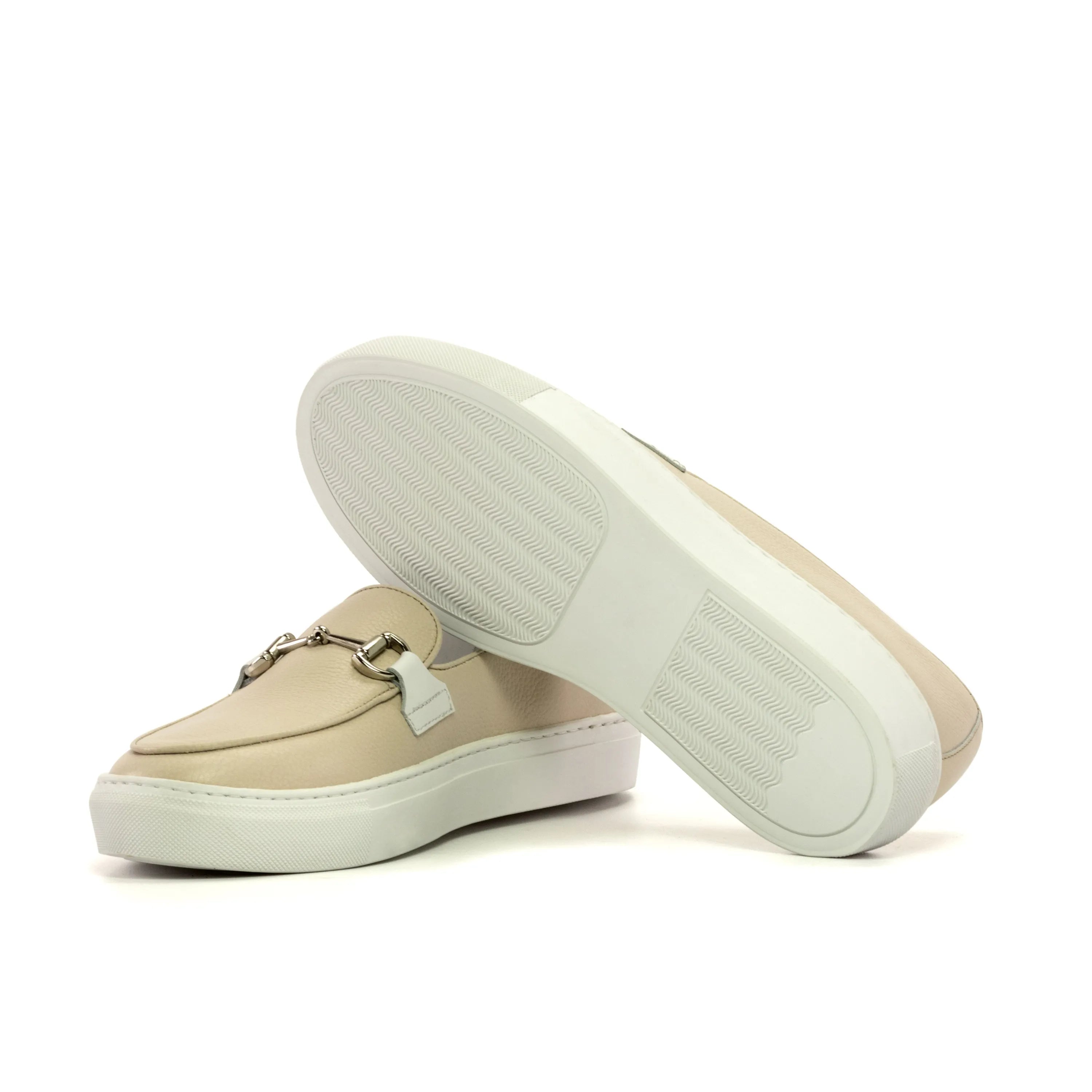 Beige leather slip-on sneakers from the Jbien Belgian Sneaker collection