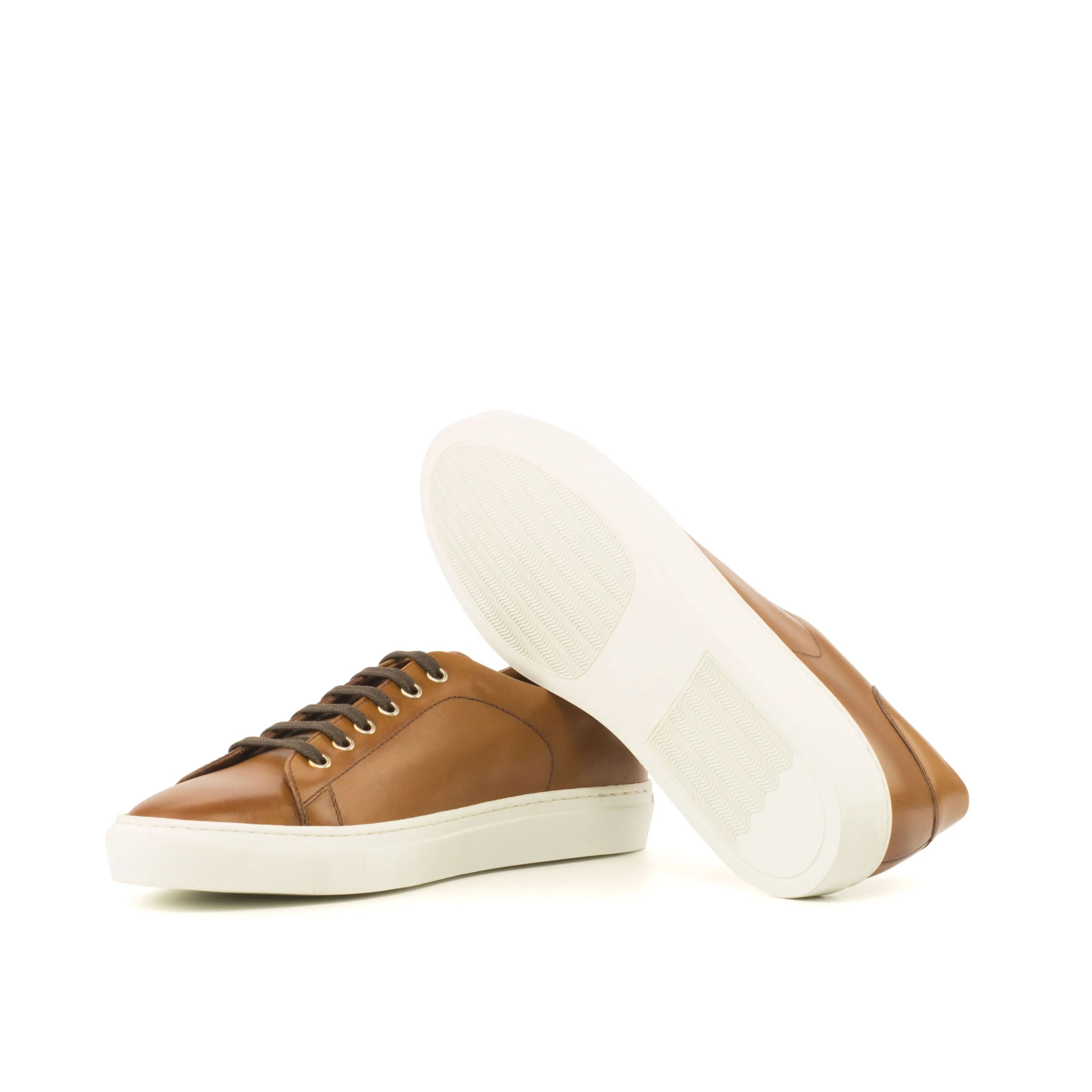 Brown leather Jero Trainer Sneakers featuring a stylish cupsole design