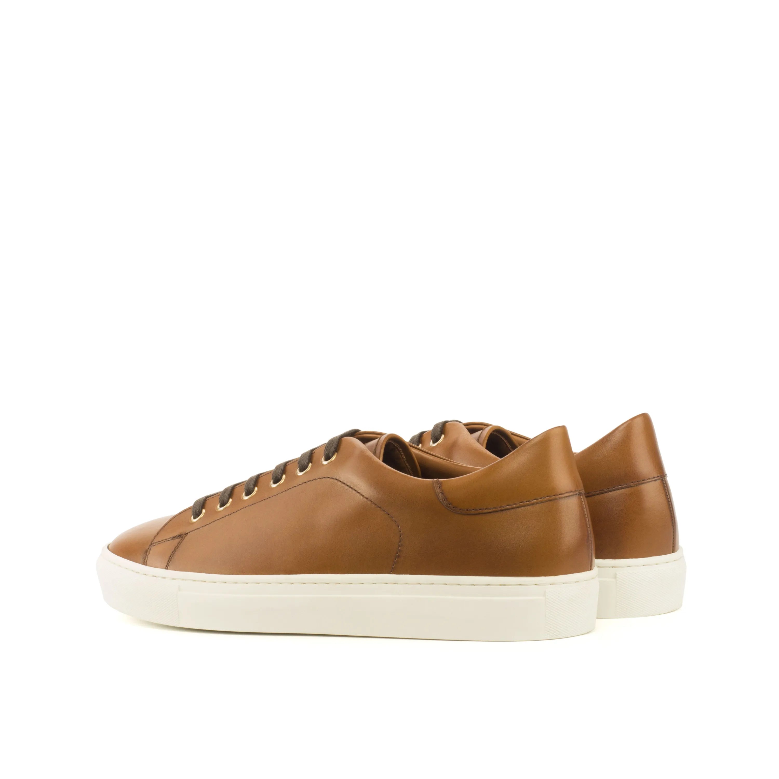 Tan leather Jero Trainer Sneakers with a stylish cupsole design for modern footwear fashion