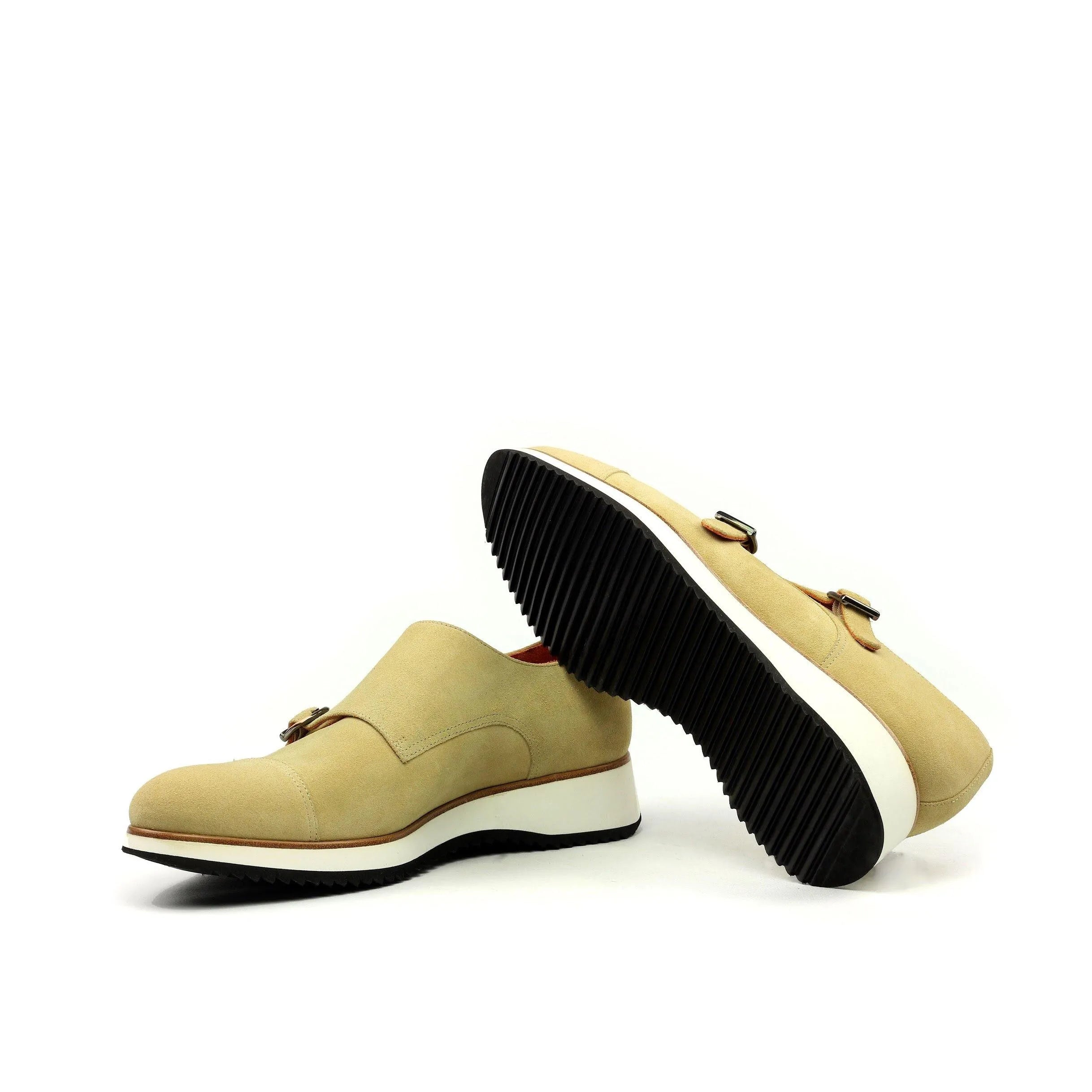 Beige Double Monk strap shoes from Johndow Double Monk enhance formal and stylish attire