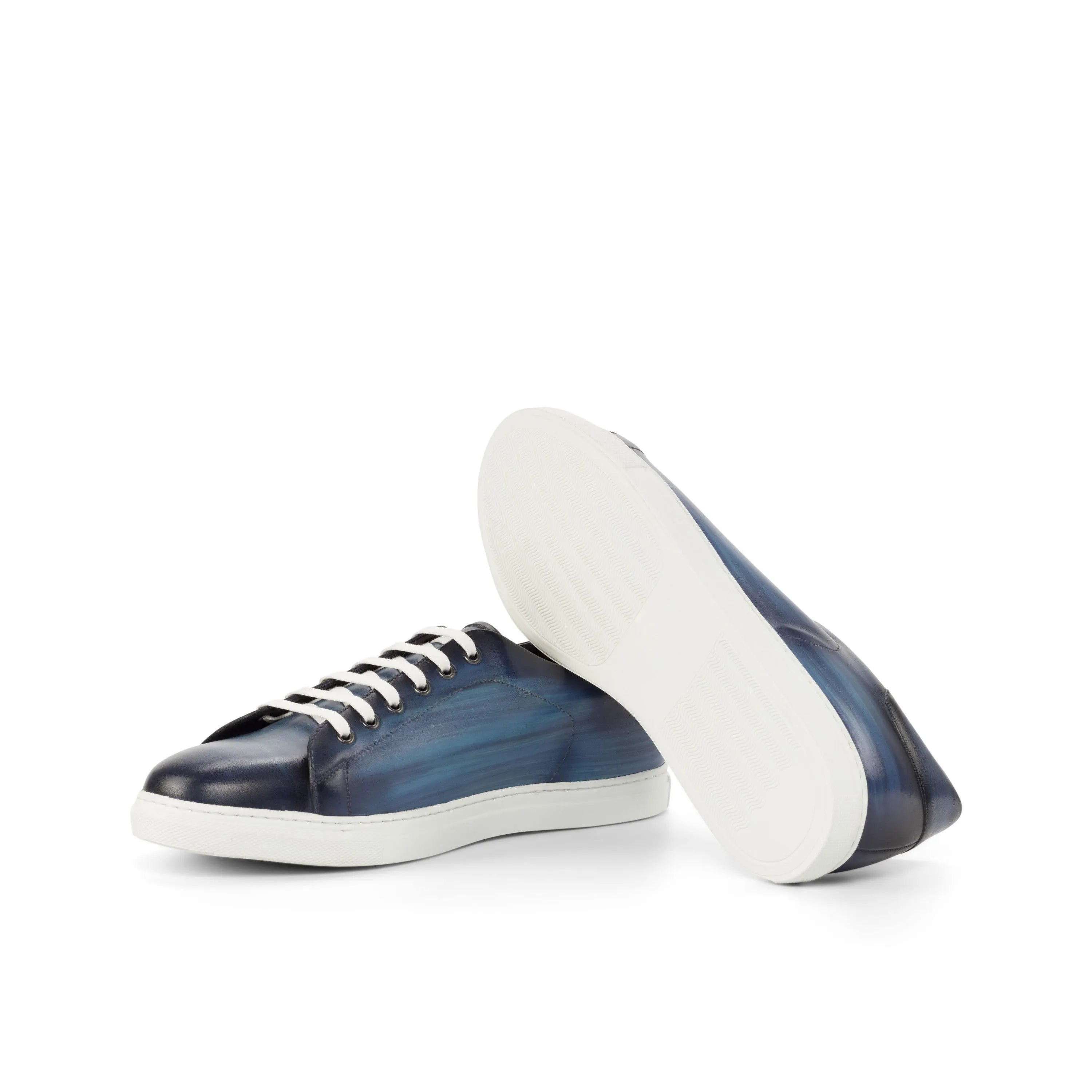 Blue leather Jorar Trainer Patina Sneaker featuring a stylish cupsole design