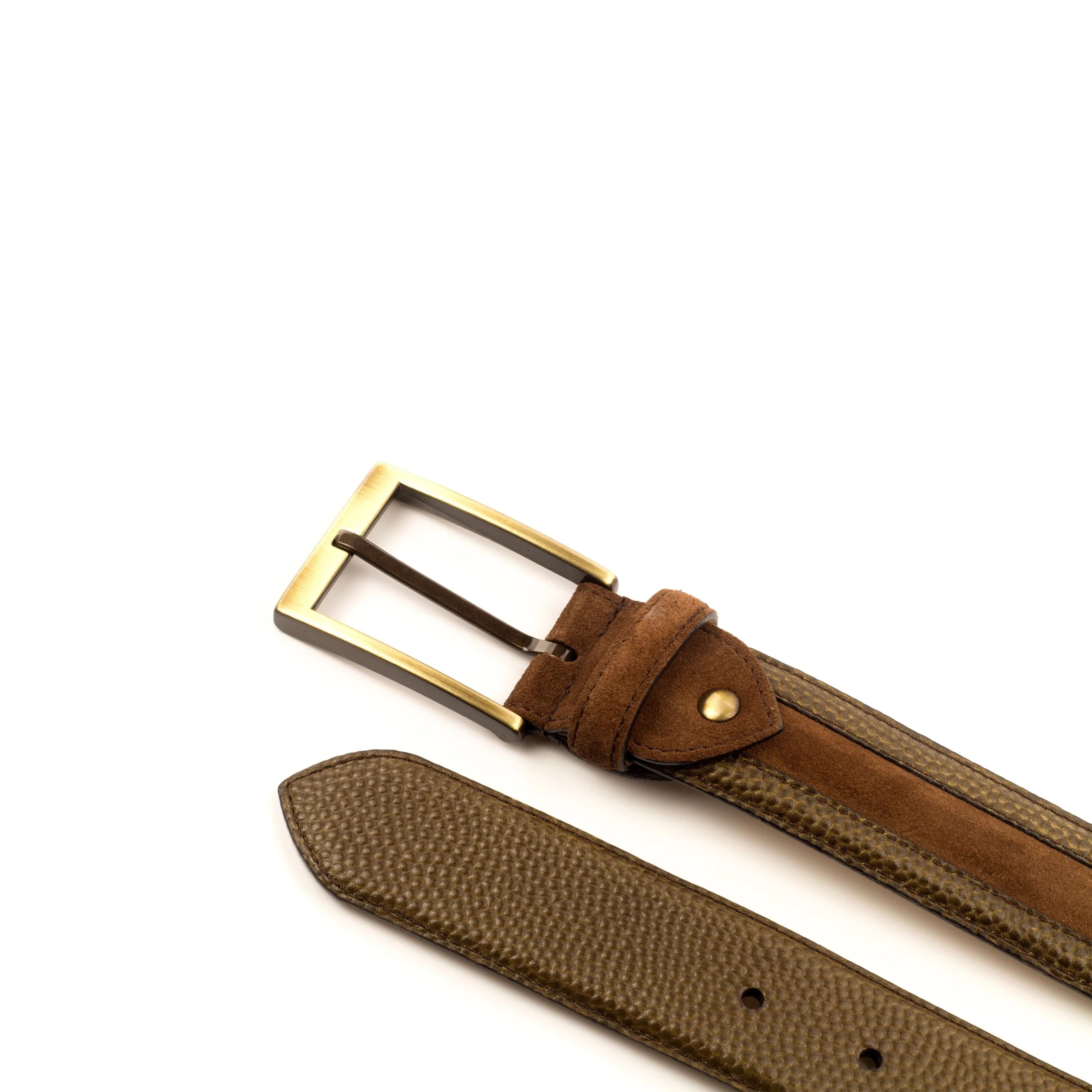Brown leather Jordi Venice Belt with gold buckle, perfect for any trainer sneaker outfit