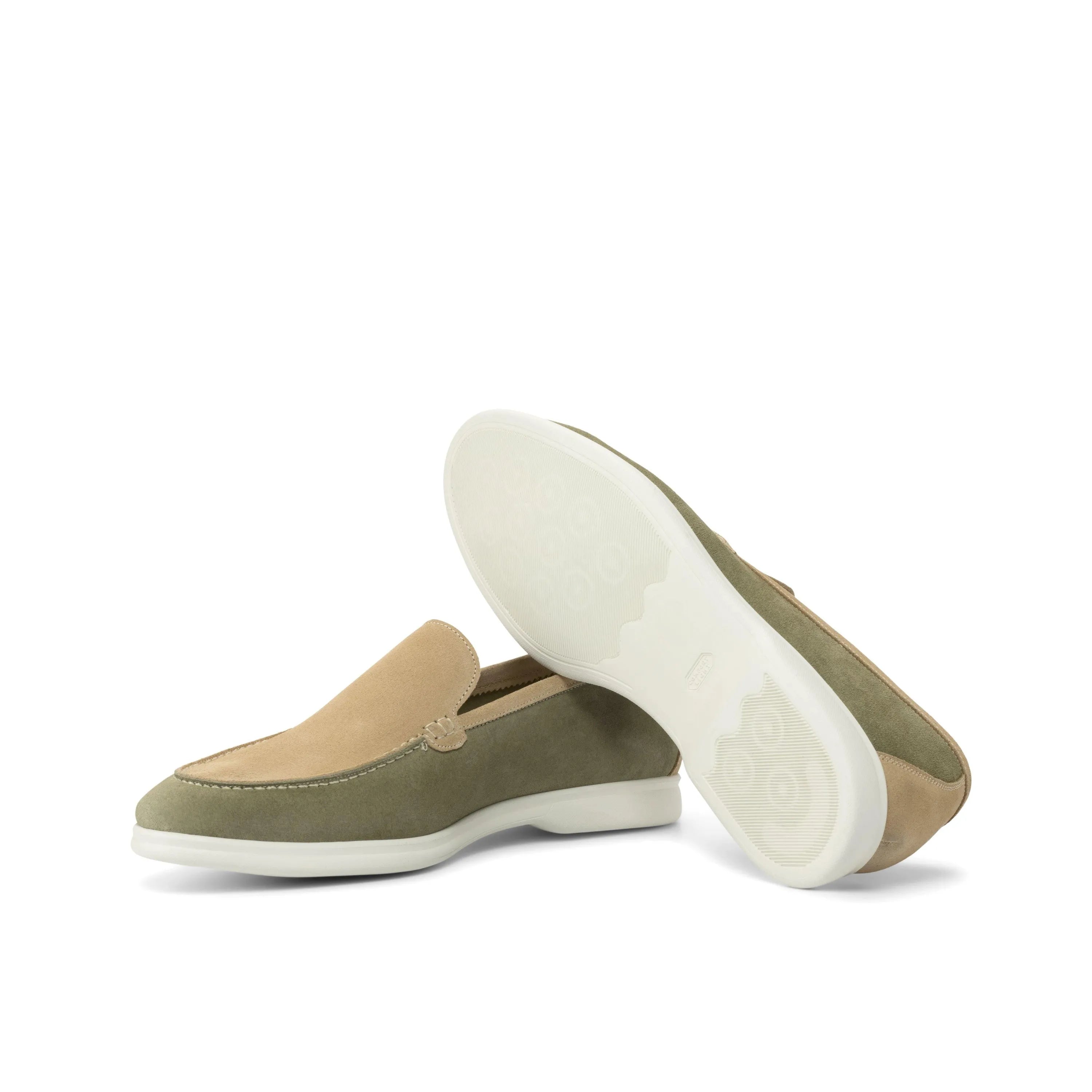 Two-tone suede loafers from Juan Moc Flex Shoes for stylish comfort and versatility