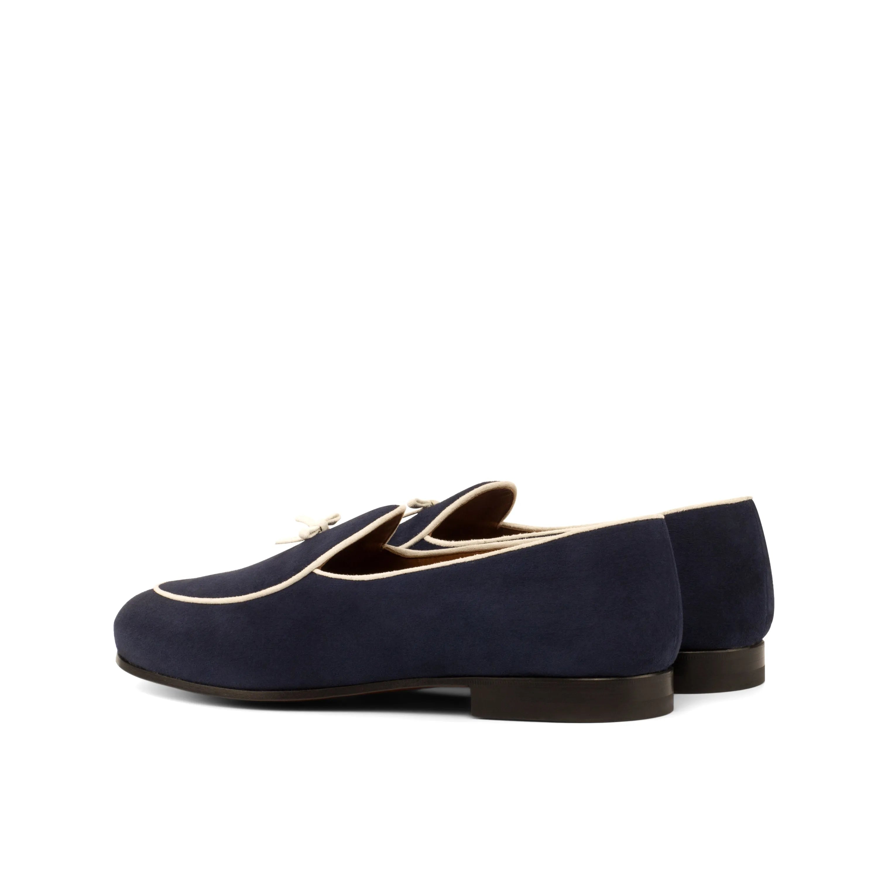 Navy blue Kannan Belgian Slipper slip-on dress shoes for stylish comfort