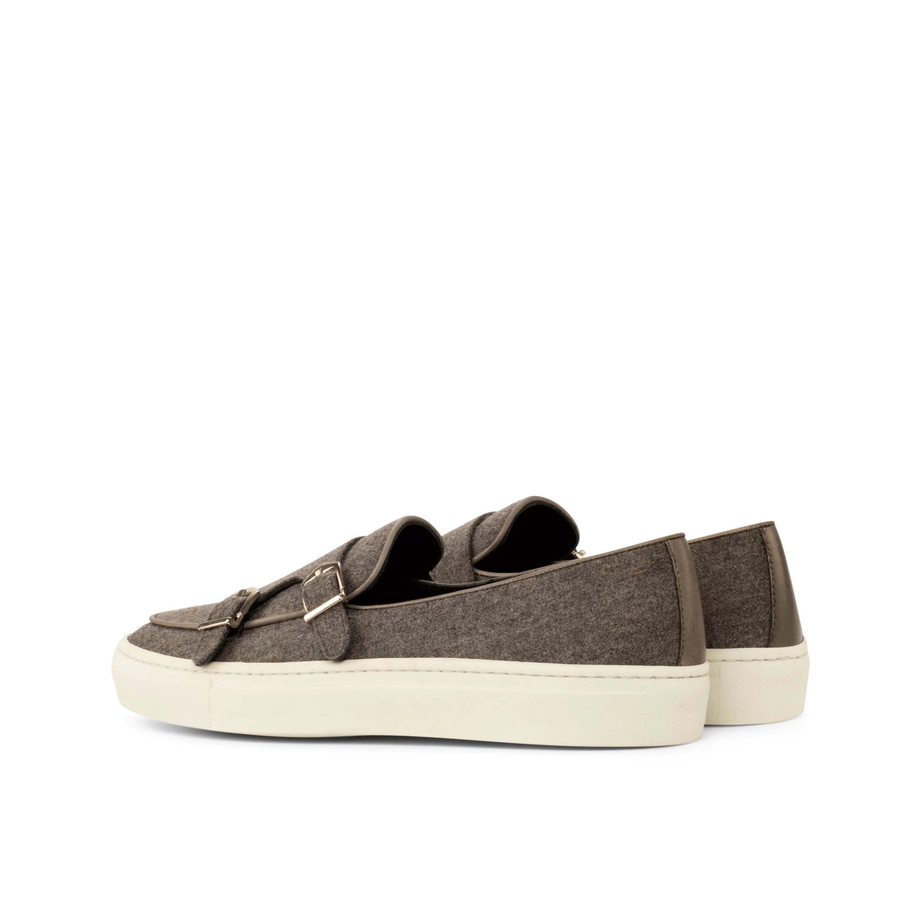Gray double-buckle slip-on Keme Monk Sneakers for stylish and comfortable wear