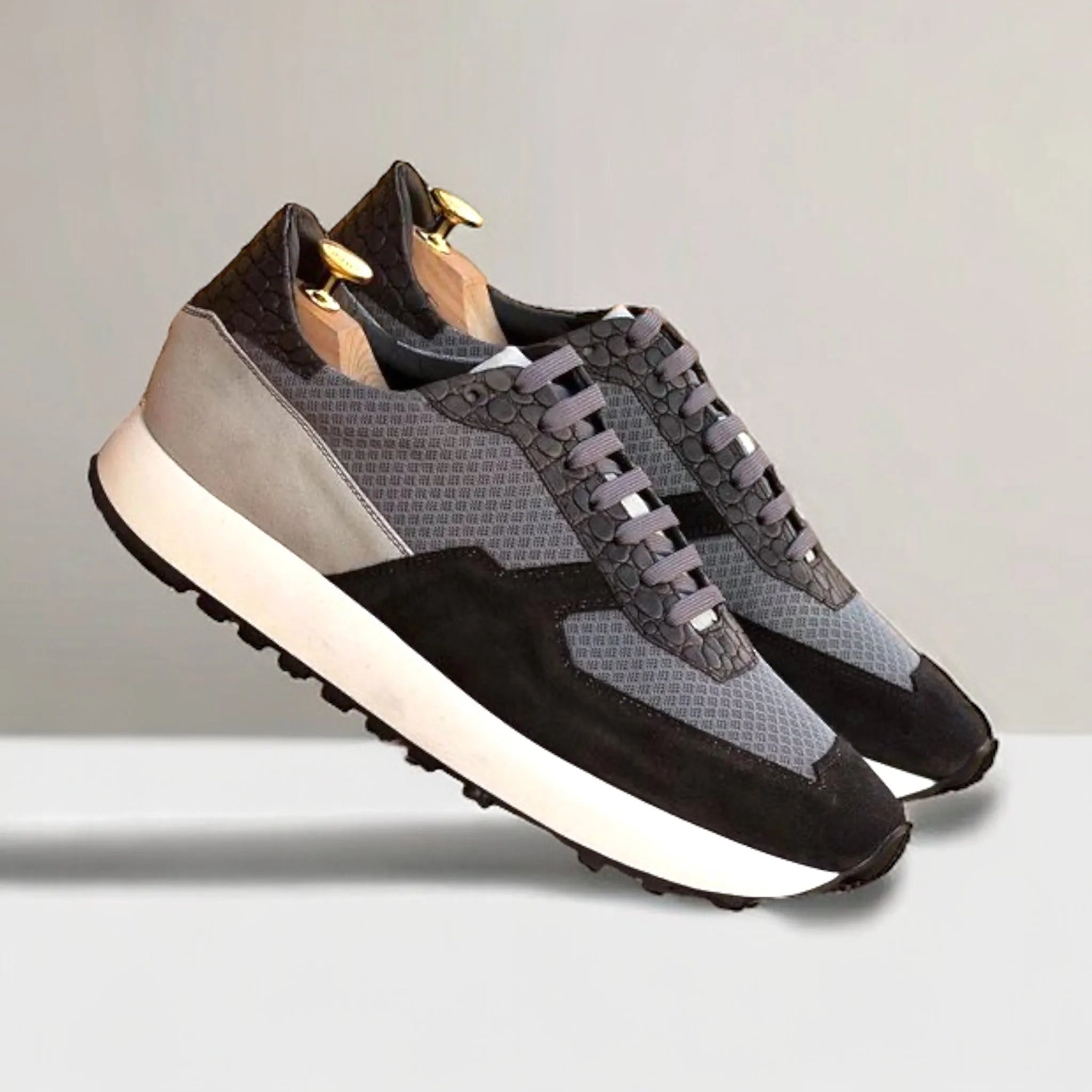 Stylish gray and black Kenricks Chunky Trainer Sneaker featuring a trendy chunky style