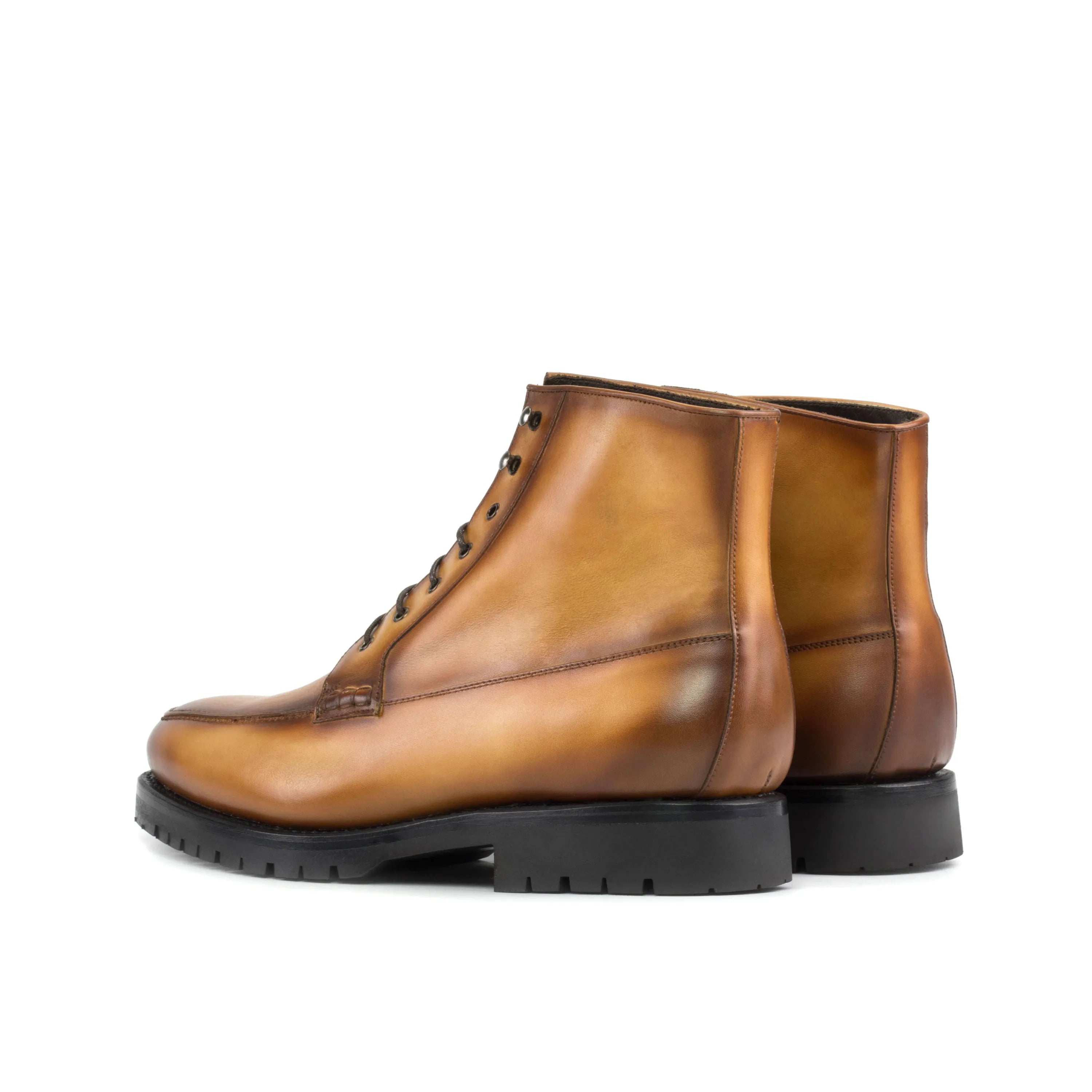 Brown leather lace-up Landon Moc Boots showcasing stylish and durable craftsmanship