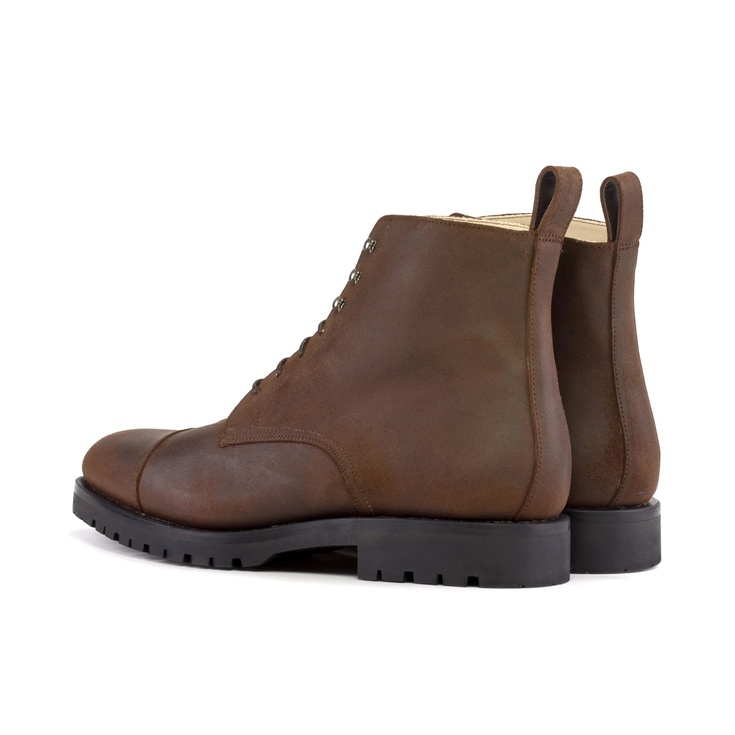Brown leather lace-up Lasamo Jumper Boots for stylish and durable footwear