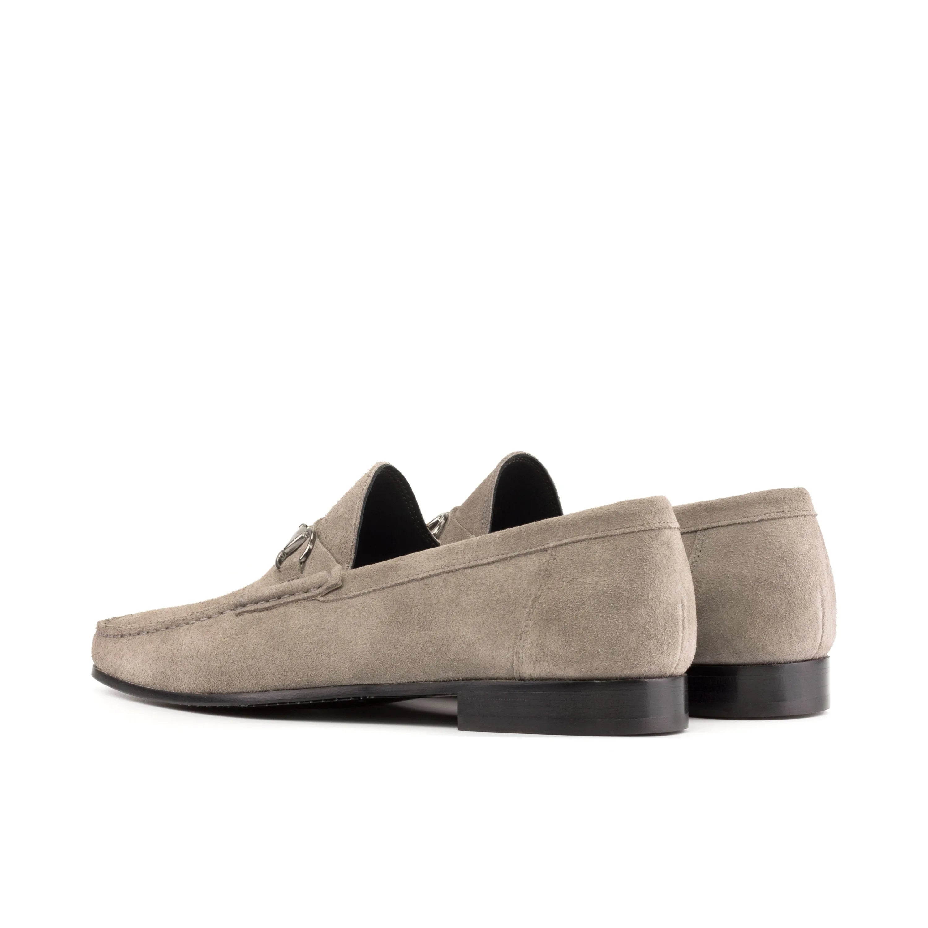 Taupe suede loafers from Lecee Moccasin II, luxury bespoke shoes for men