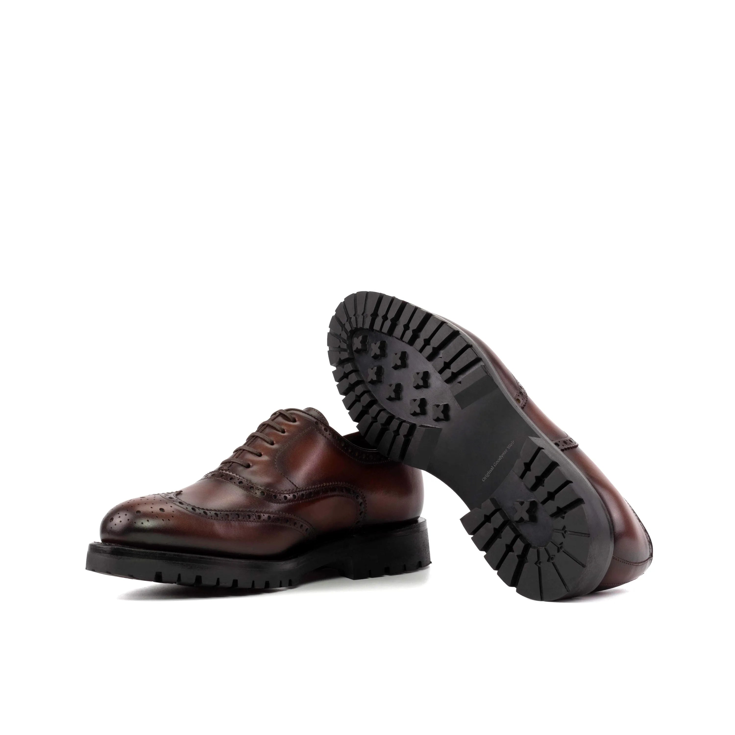 Burgundy leather brogue shoes with lug soles for stylish dress shoe options in the fast lane