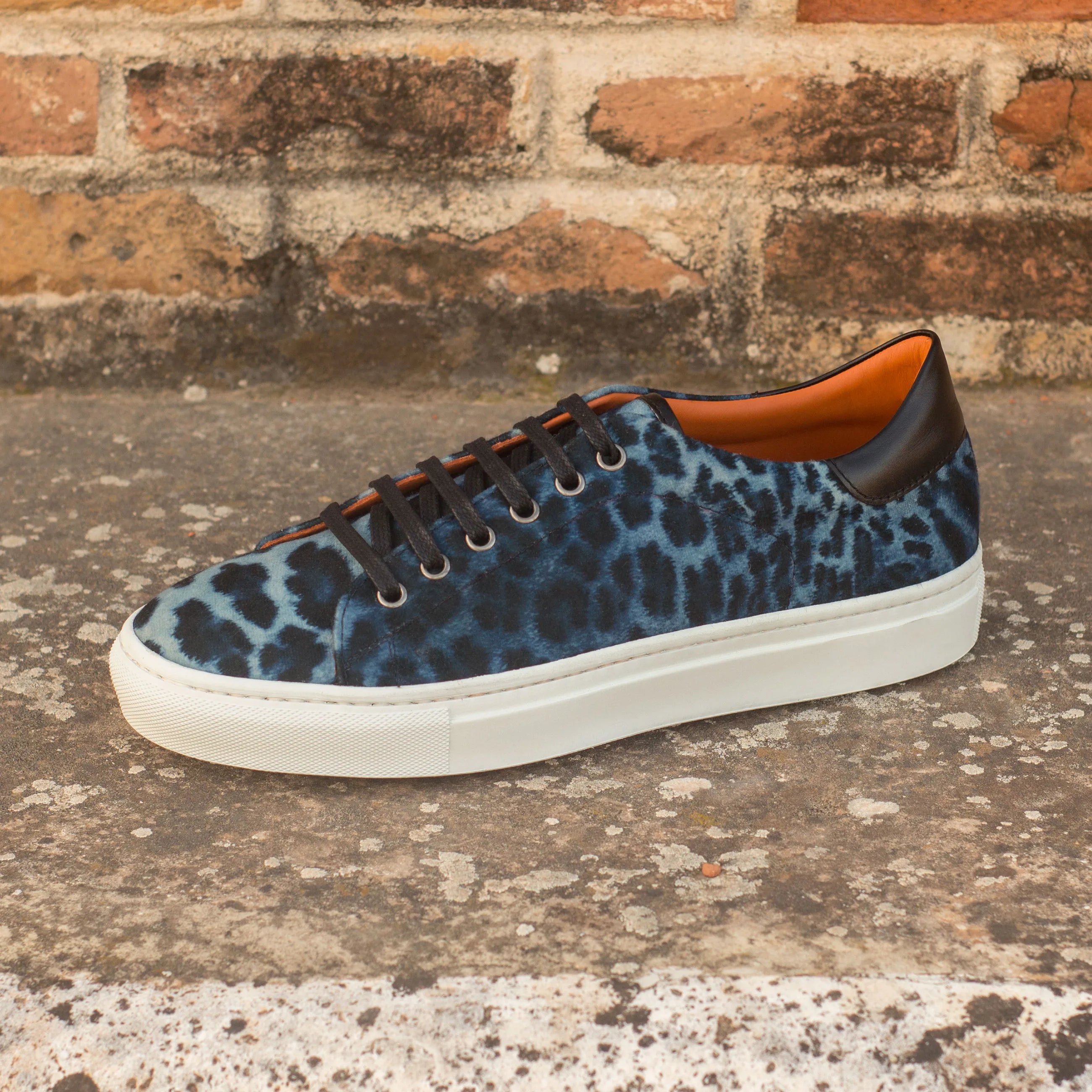 Blue leopard print Leon Trainer Sneaker designed for style and comfort