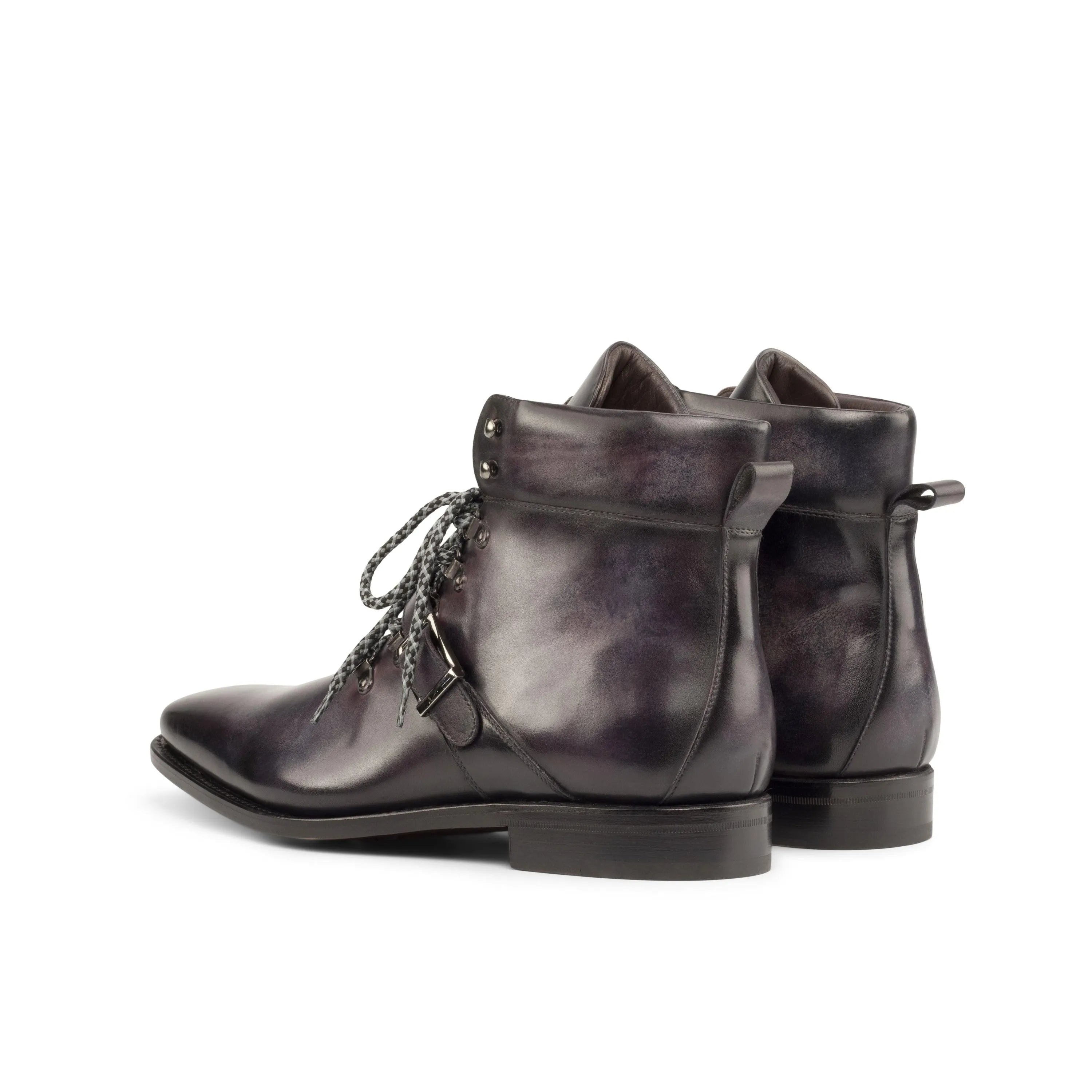 Pair of gray leather ankle boots from Lhotse Patina Hiking collection
