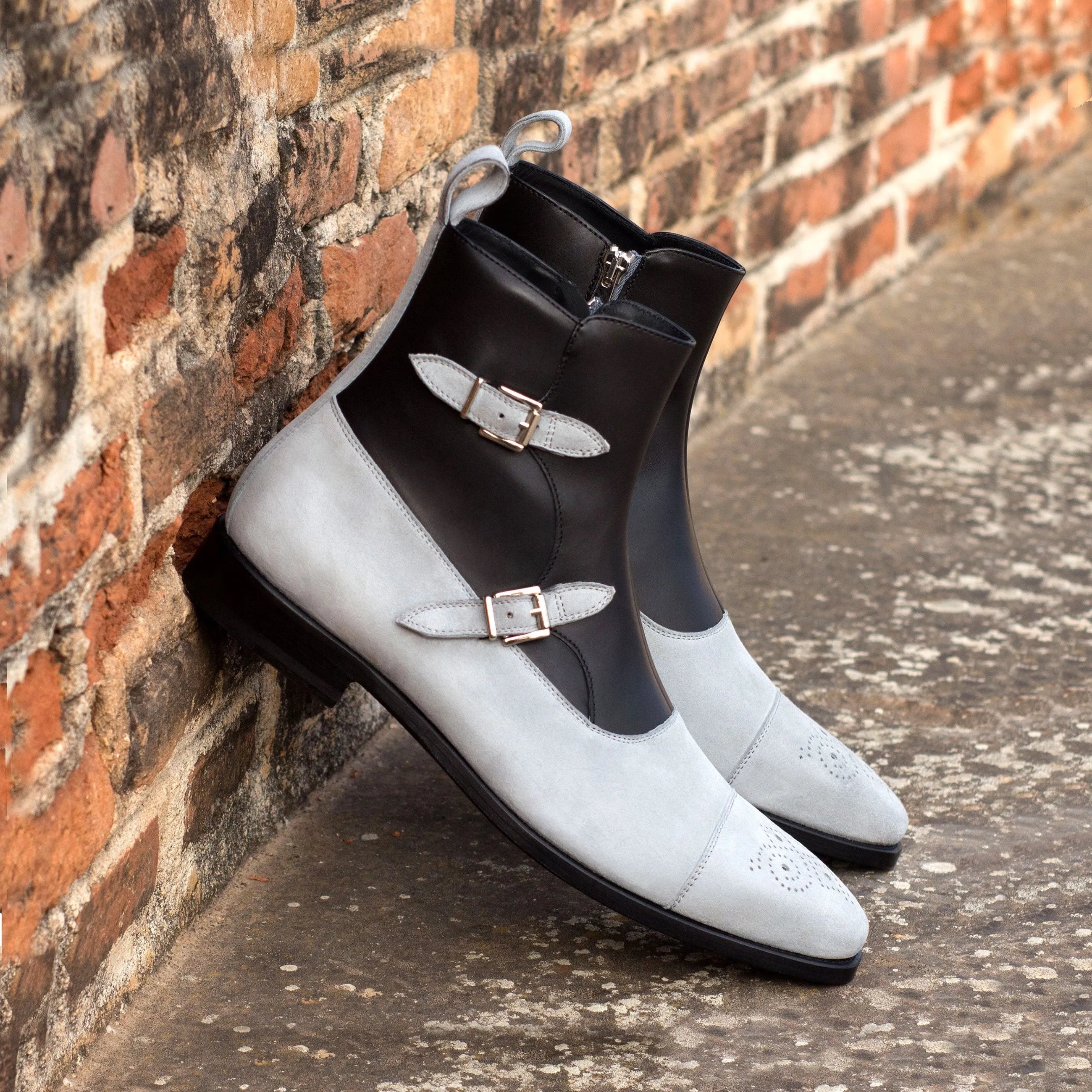 Two-tone leather monk strap boots from Lima72 Octavian collection for stylish footwear