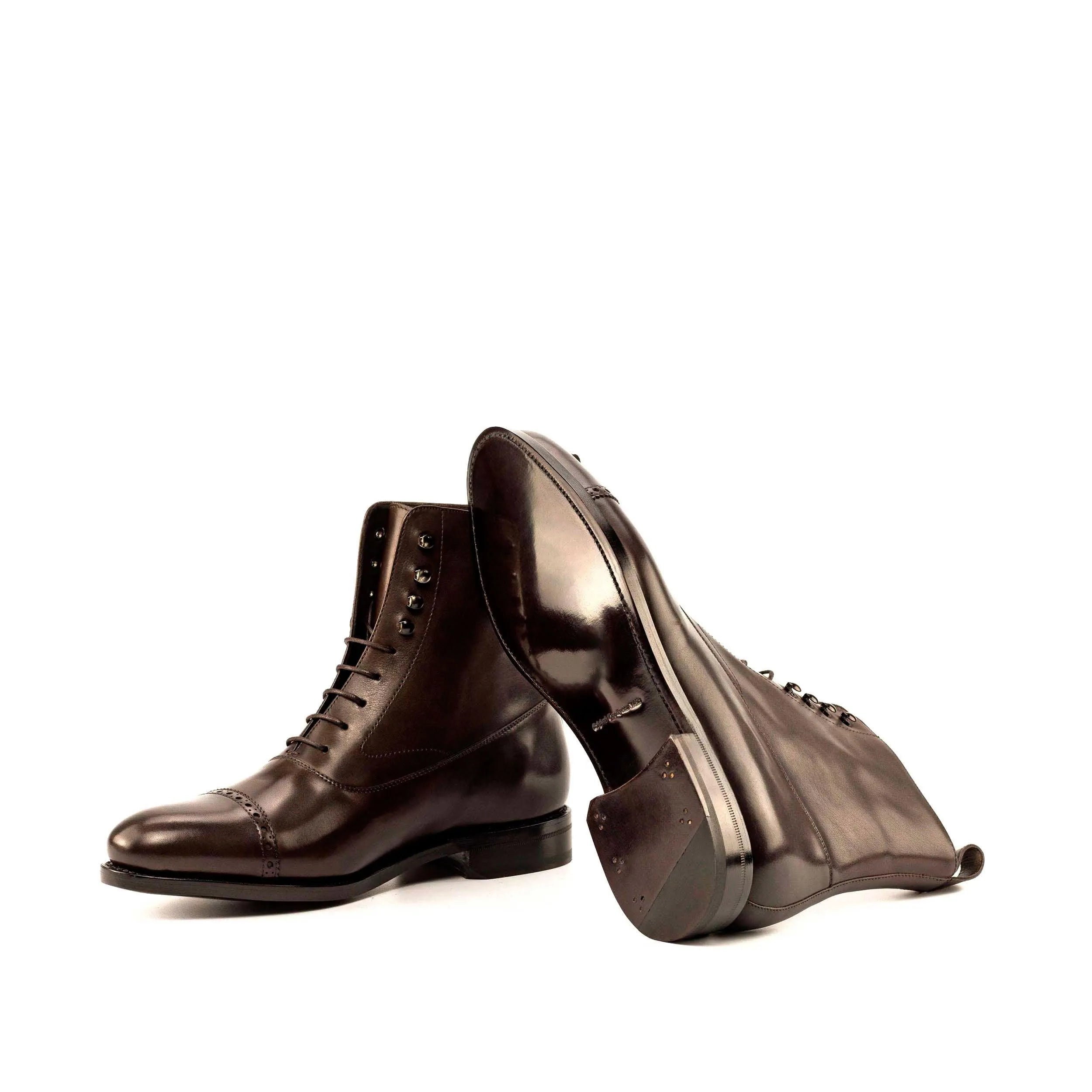 Pair of brown leather Luke Balmoral Boots showcasing classic elegance and style