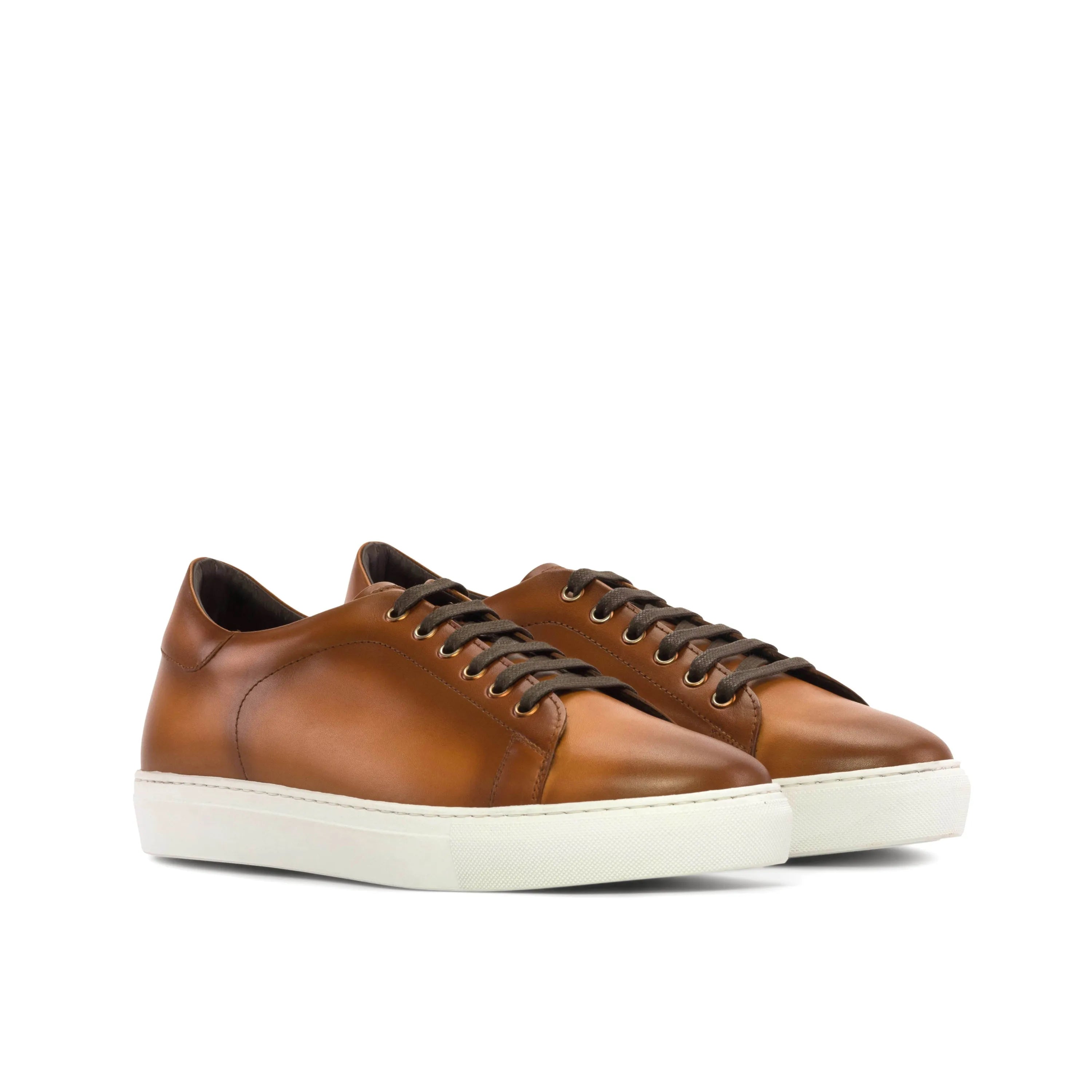 Brown leather Lumin Trainer Sneaker with white cupsole, ideal for fast lane activities