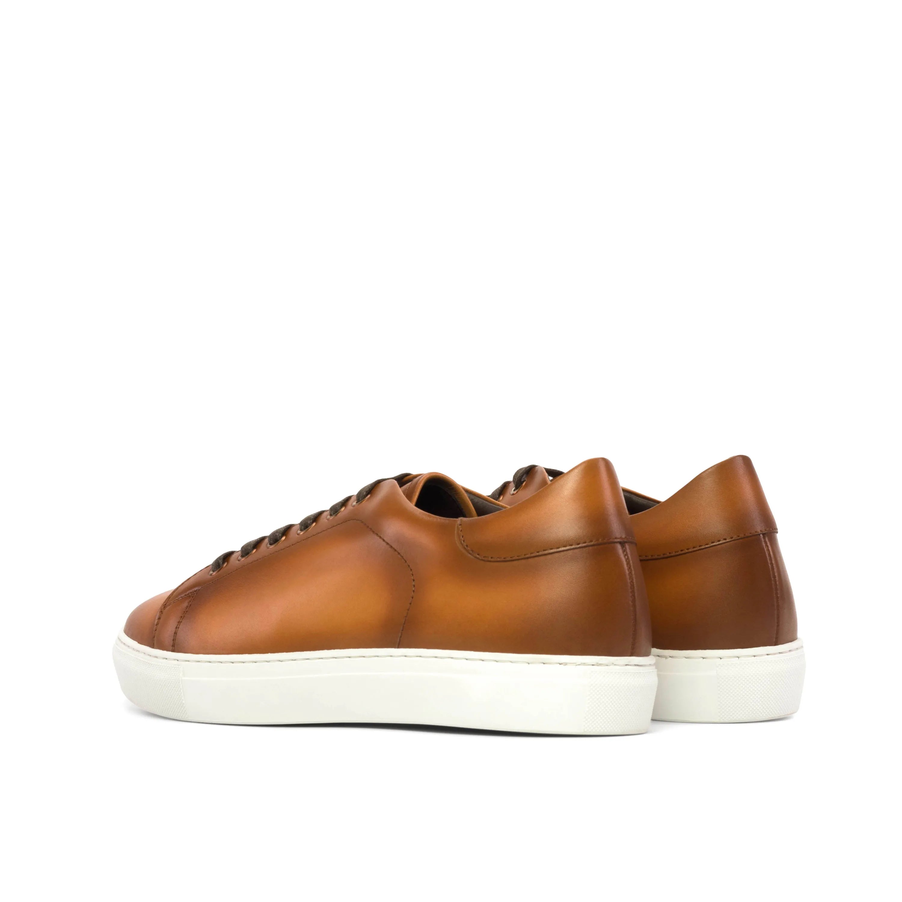 Brown leather Lumin Trainer Sneaker with white soles and cupsole design for stylish comfort