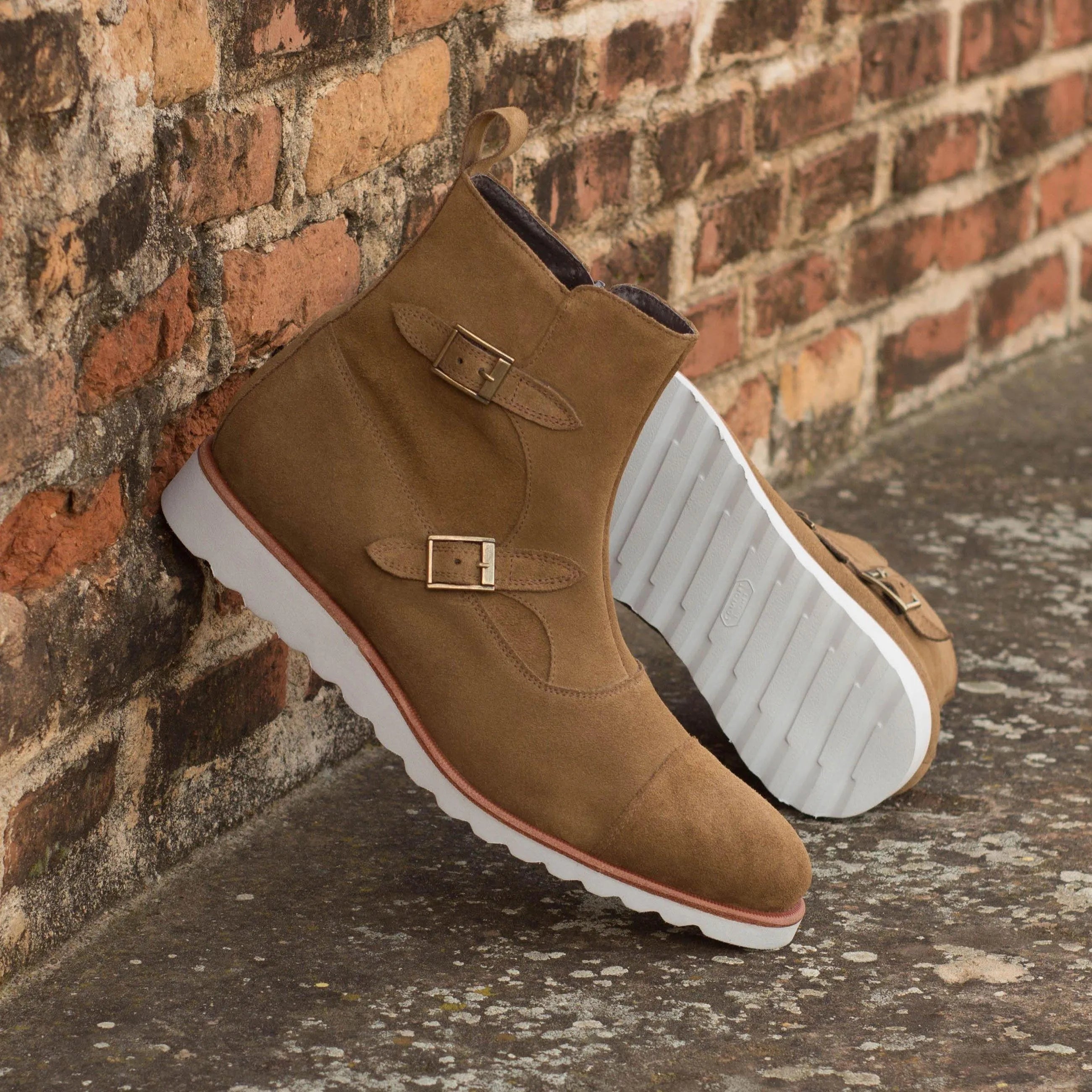 Tan suede monk strap Luta Octavian Boots II designed for style and versatility